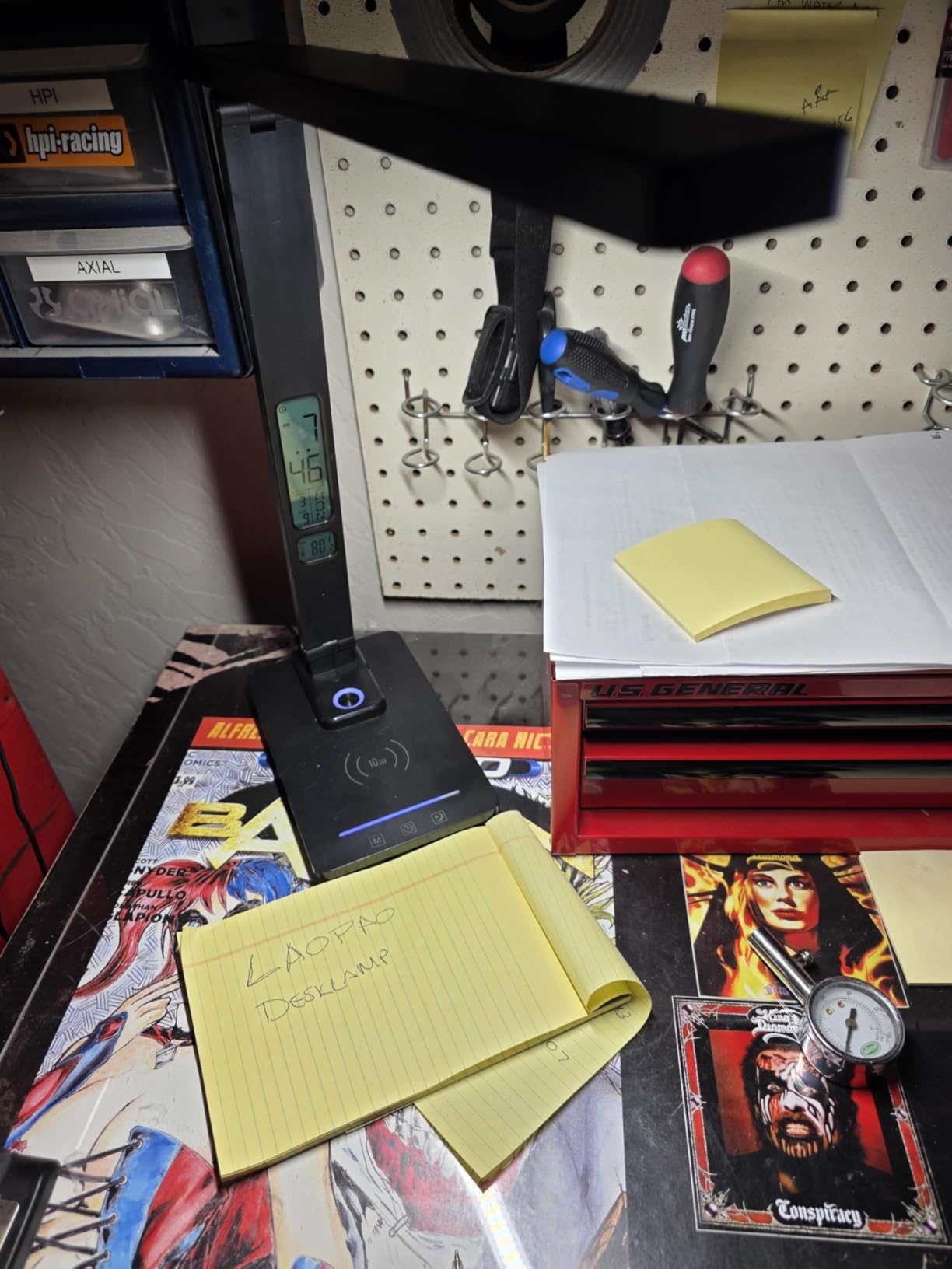 LAOPAO Desk Lamp with Wireless Charger: USB Charging Port, Table Lamp with Clock, Desk Lamps for Home Office College Dorm Room Essentials customer photo 2