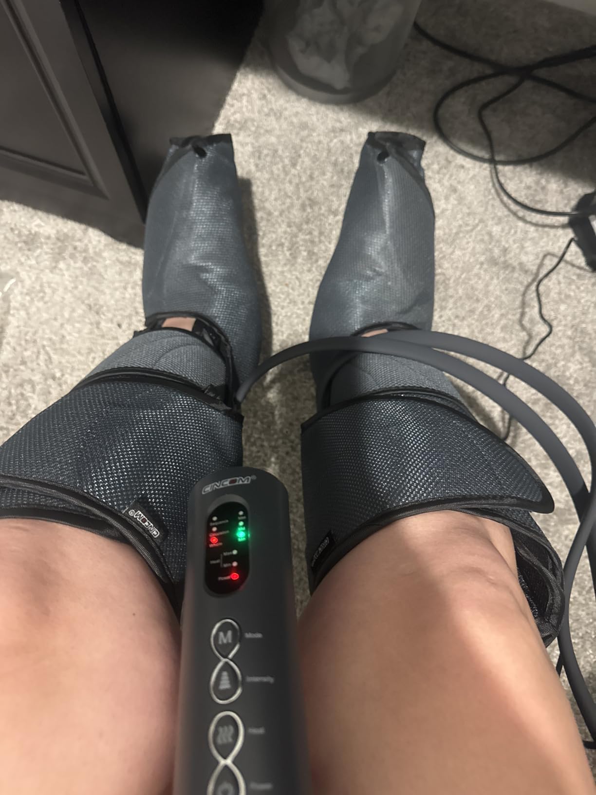 CINCOM Leg Massager with Heat and Compression, Legs Massage for Circulation and Pain Relief, Heating Calf Leg Air Compression Massager Help with Relief Edema customer photo 2