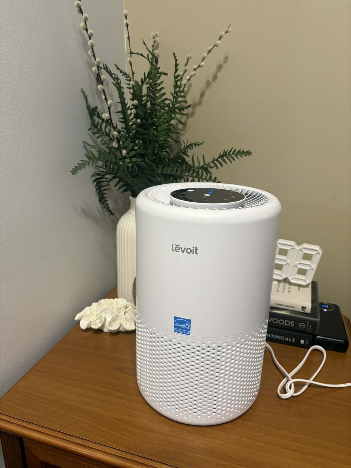 LEVOIT Air Purifier for Home Bedroom Dorm Room, Smart & Voice Control, AHAM Verifide, 3-in-1 Filter With HEPA Sleep Mode, for Pollen, Pollutants, Smoke, Dander, Dust, Core 200S-P, White customer photo 1