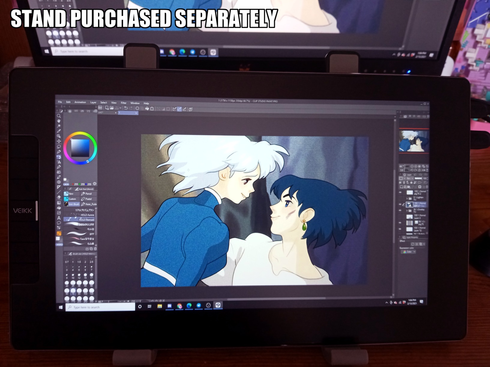 VEIKK VK1200 V2 Drawing Tablet with Screen - 11.6-inch Full-Laminated Graphic Drawing Monitor, 2 Battery-Free Pens with Tilt Function, 6 Customizable Keys, Anti-Glare Glass customer photo 2