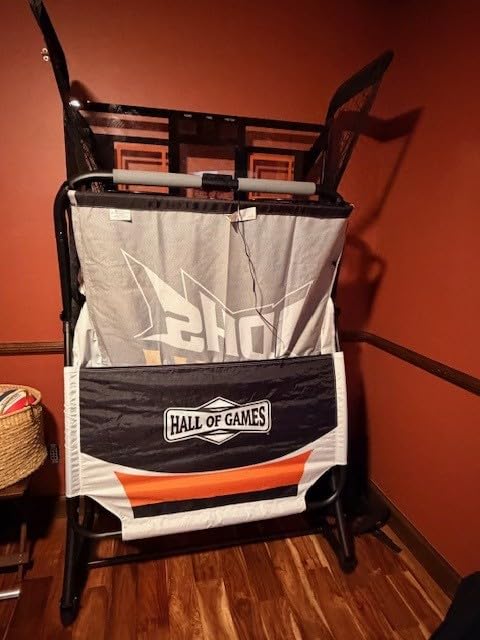 Hall of Games EZ Fold Premium Indoor Arcade Basketball Game with Steel Frame and Polycarbonate Backboard, Dual Shot Electronic Scoring with 6 Size 3 Balls Included, Perfect for Basement Game Rooms customer photo 2