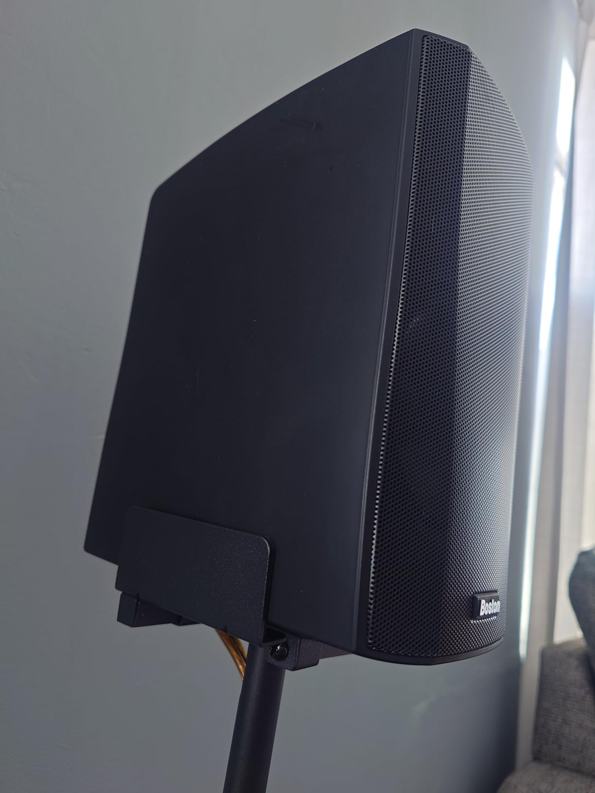 PERLESMITH Universal Speaker Stands for Surround Sound - Height Adjustable Extend 33.3 to 45.1 inches, Floor Speaker Stand for Satellite and Studio and Bookshelf Speakers up to 11LBS, 1 Pair Black, PSSS2 customer photo 1