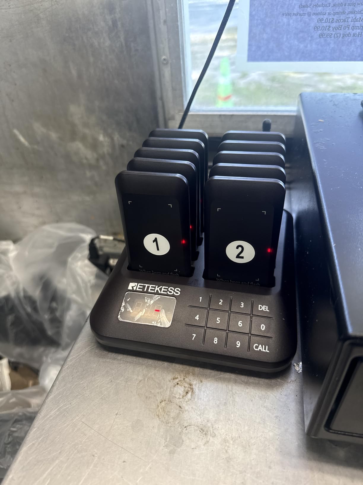 Retekess TD157 Restaurant Pager System, Pagers for Restaurants, 984ft Long Range, 16 Pagers and Beepers for Food Truck, Bars, Food Court, No Vibration Mode customer photo 2