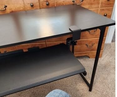 VIVO Large Height Adjustable Under Desk Keyboard Tray, C-clamp Mount System, 27(33 Including Clamps) x 11 inch Slide-Out Platform for Typing, Black, MOUNT-KB05HB customer photo 2