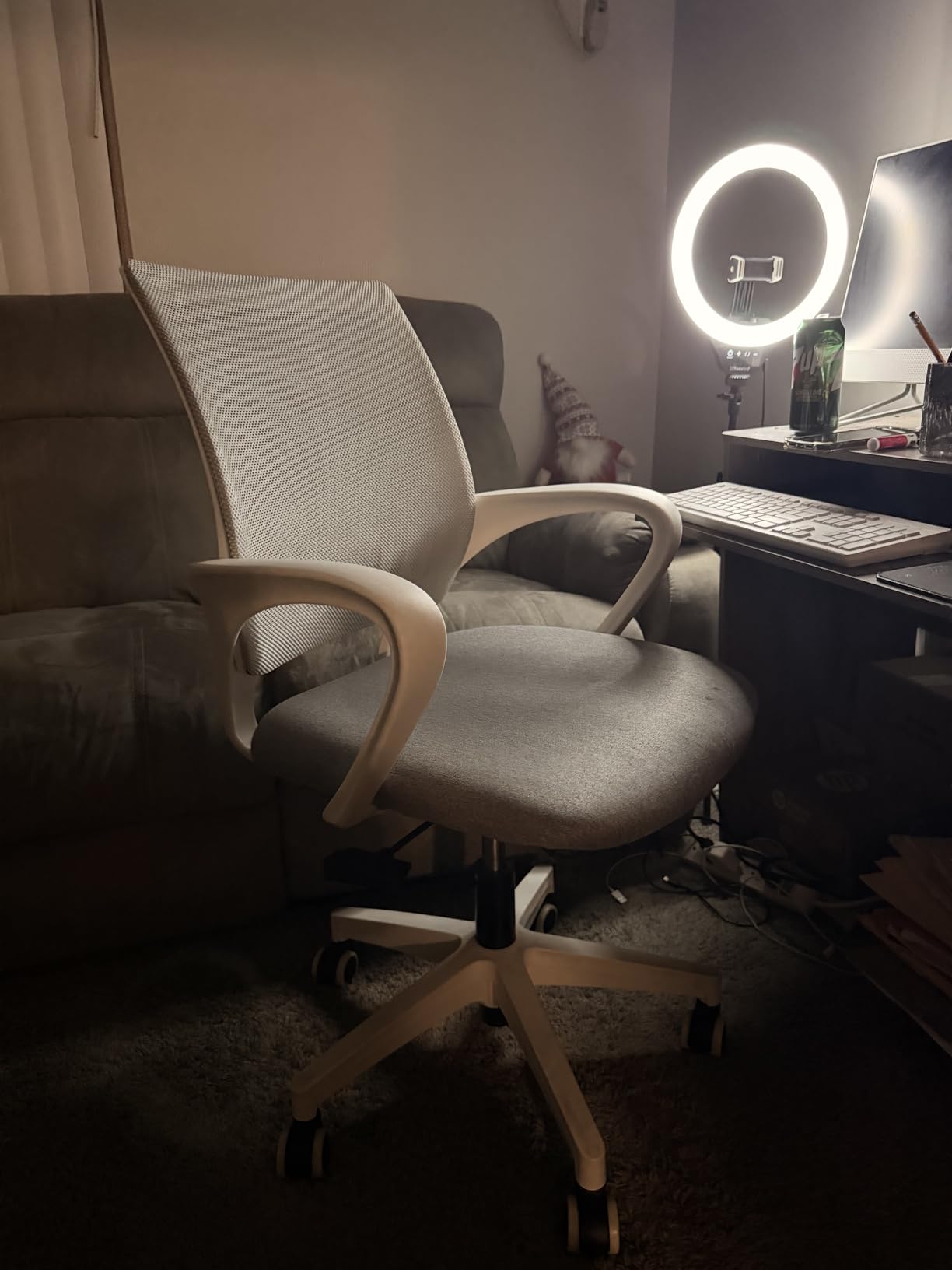 NEO CHAIR Office Desk Computer Chair Ergonomic Mesh Gaming Cushion Seat with Comfy Lumbar Mid Back Support Adjustable Height Swivel Rolling Wheels for Home Task (Black) customer photo 1