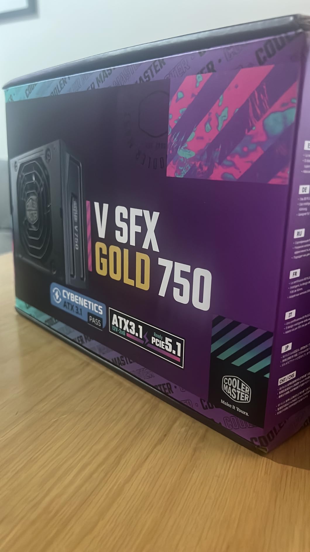 Cooler Master V750 SFX Gold 750W Fully Modular Power Supply - 80+ Gold Certified SFF PSU, ATX 3.1 & PCIe 5.1 Ready, 90° Angled Cable, Low Noise, Small Form Factor ITX PSU, 10-Year Warranty, Black customer photo 1