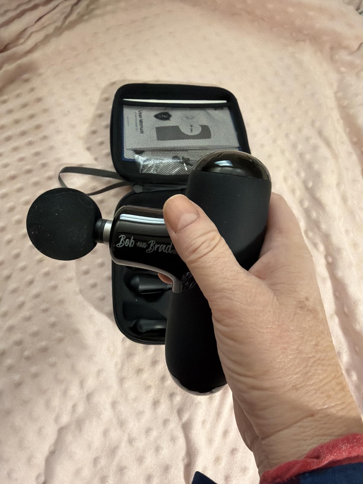 BOB AND BRAD Q2 Mini Massage Gun, Pocket-Sized Deep Tissue Massager Gun, Portable Percussion Muscle Massager Gun, Ultra Small & Quiet Muscle Massage Gun for Muscle Recovery with Carry Case customer photo 1