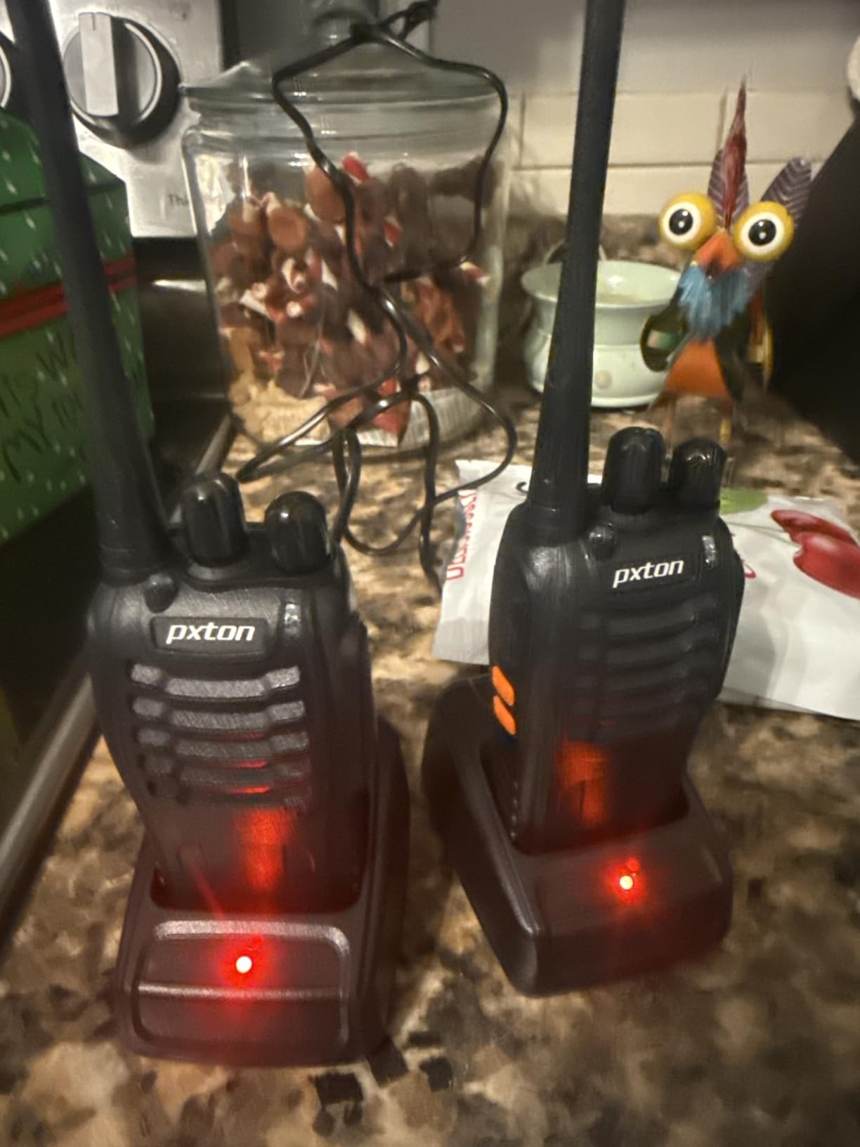 pxton Walkie Talkies Long Range for Adults with Earpieces,16 Channel Walky Talky Rechargeable Handheld Two Way Radios with Flashlight Li-ion Battery and Charger (4 Pack) customer photo 1