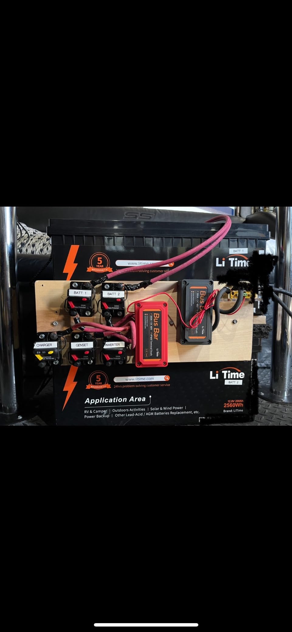 Litime 12V 200Ah Plus Lithium LiFePO4 RV Battery, 4000+ Deep Cycles Battery, 200A BMS, 2560Wh Energy, Perfect for Camper, Solar, Off-Grid, Van, Marine etc. customer photo 2