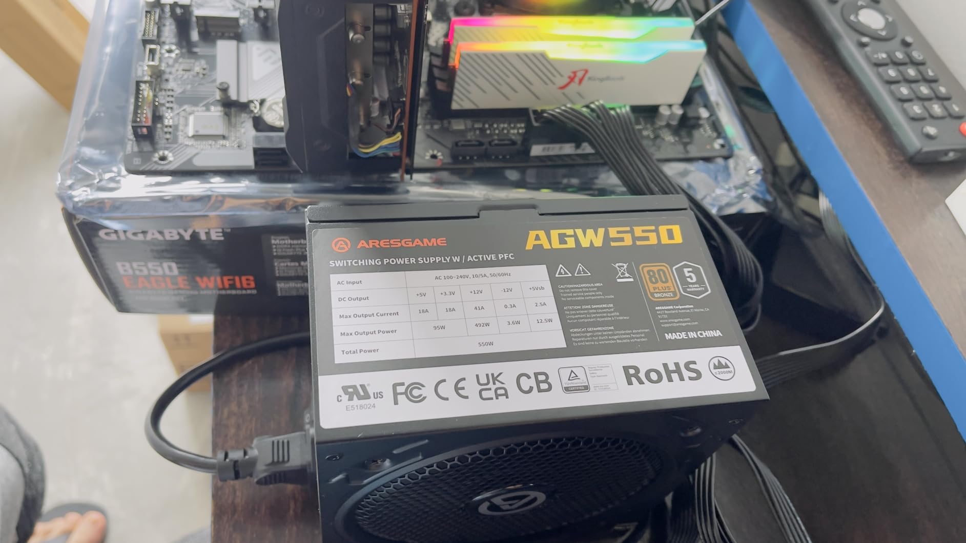 Power Supply 750W 80+ Bronze Certified PSU, Semi Modular, ATX Power Supply (ARESGAME, AGW750) customer photo 2