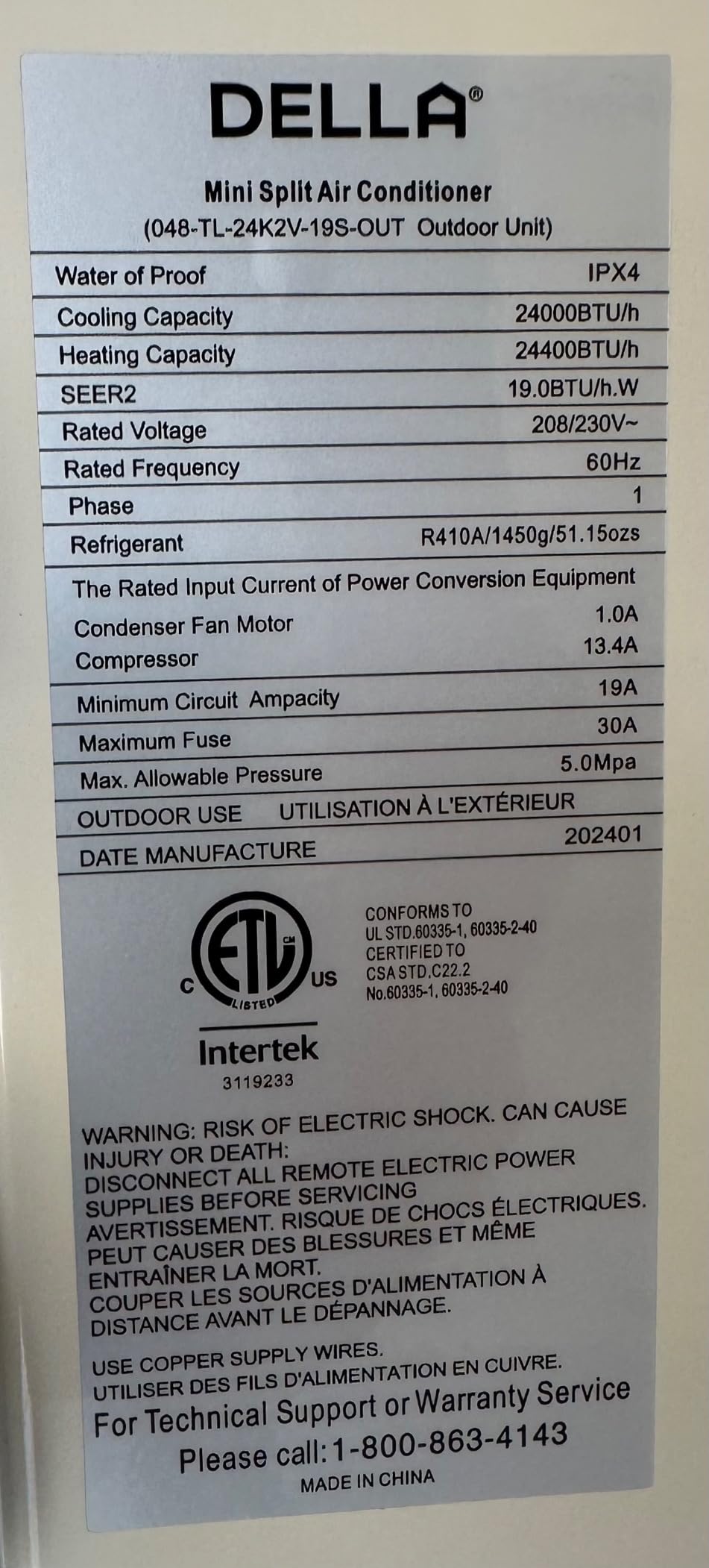 DELLA Vario Series 12000 BTU Mini Split Air Conditioner Work with Alexa with 1 Ton Pre-Charged Heat Pump Ductless Inverter System, 23 SEER2, Cools Up to 550 Sq. Ft,16.4ft Installation Kit Included customer photo 1