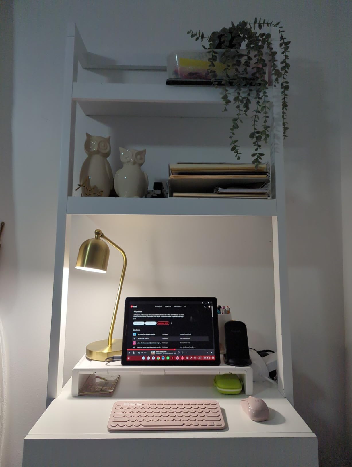 OImaster Monitor Stand Riser, Foldable Computer Monitor Riser, Adjustable Length Computer Stand and Storage Drawer & Pen Slot, Phone Stand Compatible Computer, Desktop, Laptop, Save Space (White) customer photo 1