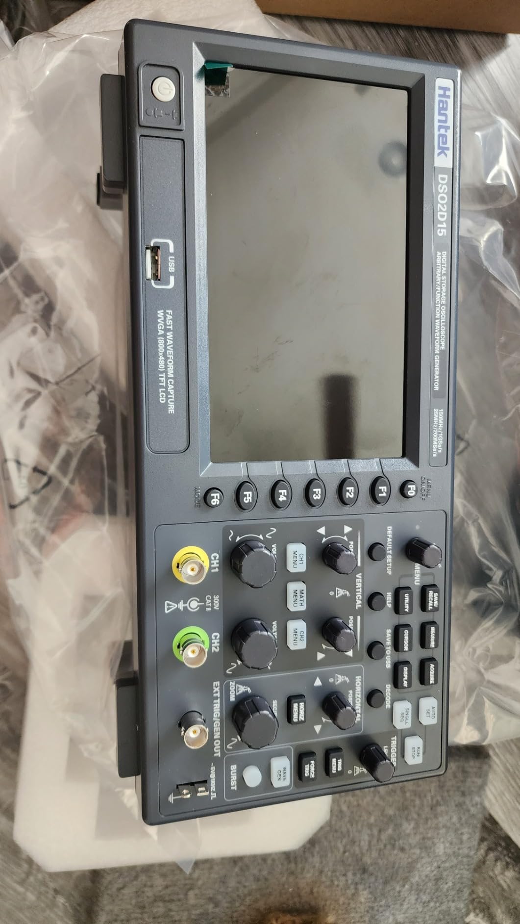 Hantek DSO2D15 Digital Storage Lab Oscilloscopes150MHz Bandwidth 2CH Dual Channel 1GSa/s 8M Memory Depth with 1CH Waveform Generator with High Voltage Probe customer photo 1