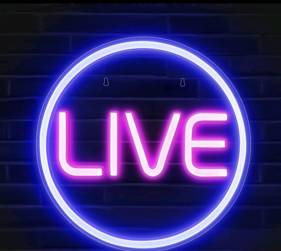 Lumoonosity Live Neon Sign - Blue&Pink LED On Air Light for Streamers/Influencers/Gamers - Streaming/Recording Live Neon Signs for Studio, Game Room, Bedroom customer photo 1