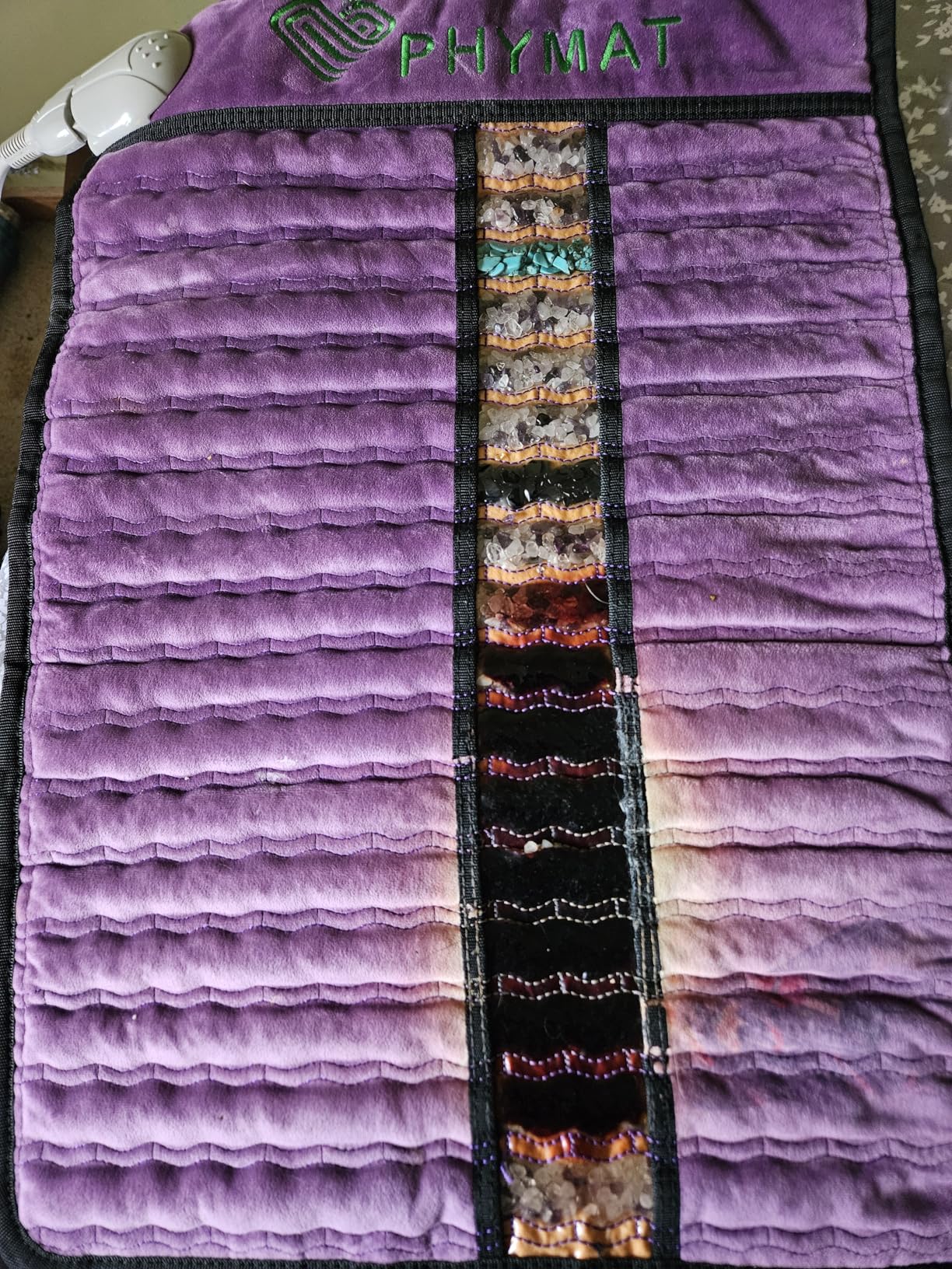 PHYMAT Far Infrared Amethyst Heating Pad - 5 Color Natural Crystal Heating Mat - Infrared Heating Pad with Auto Shut Off - Overheat Protection,Smart Control (23