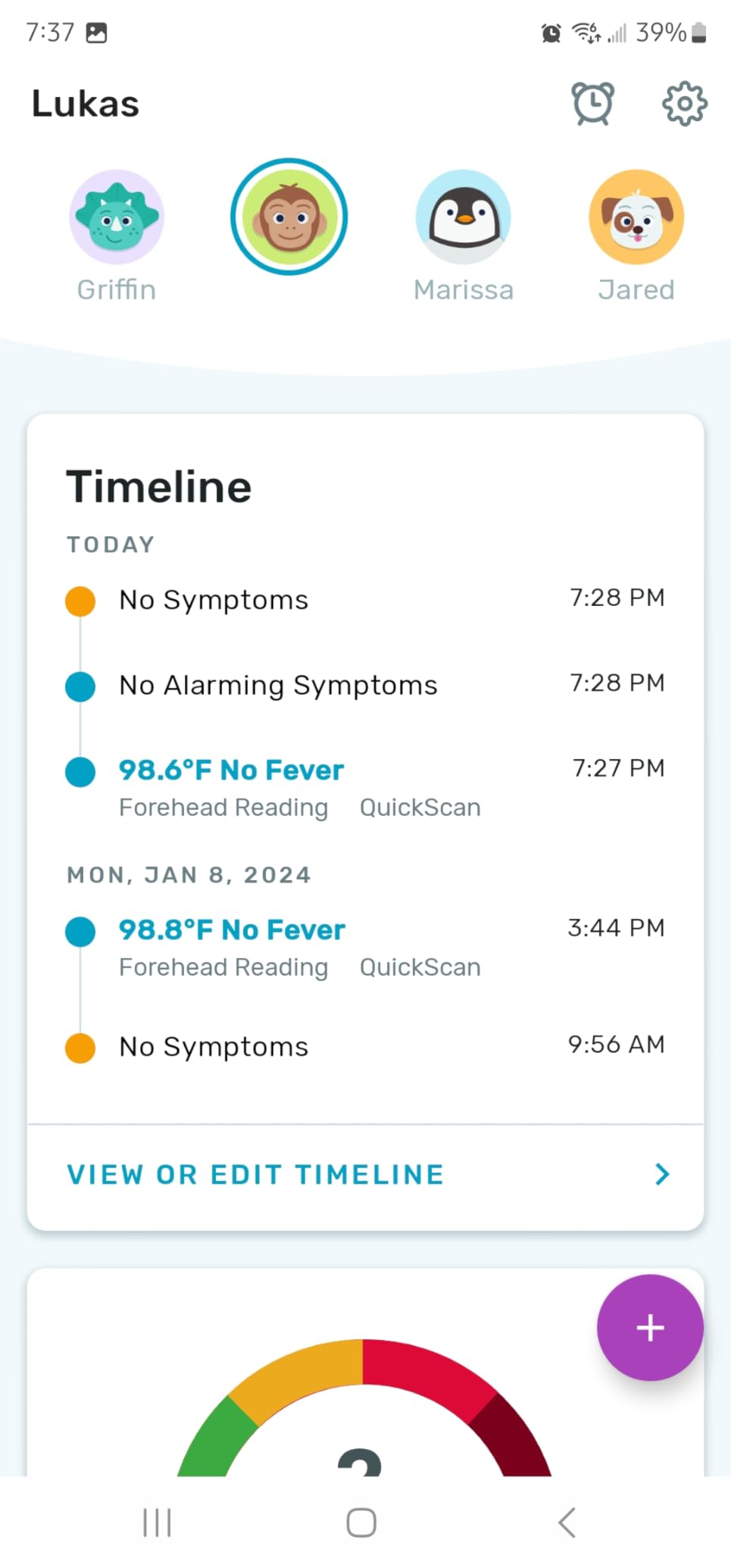 Kinsa QuickScan Smart Forehead Thermometer for Adults, Kids and Babies, No-Touch Digital Thermometer, App-Connected Family Health Tracking customer photo 1