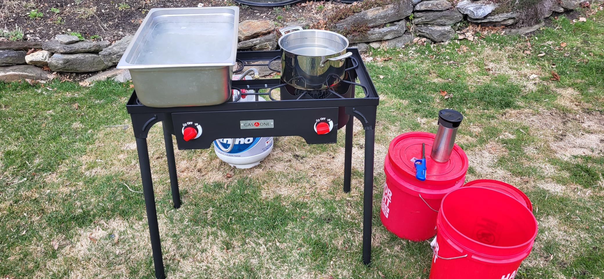 Gas One Propane Double Burner Two Burner Camp Stove Outdoor High Pressure customer photo 2