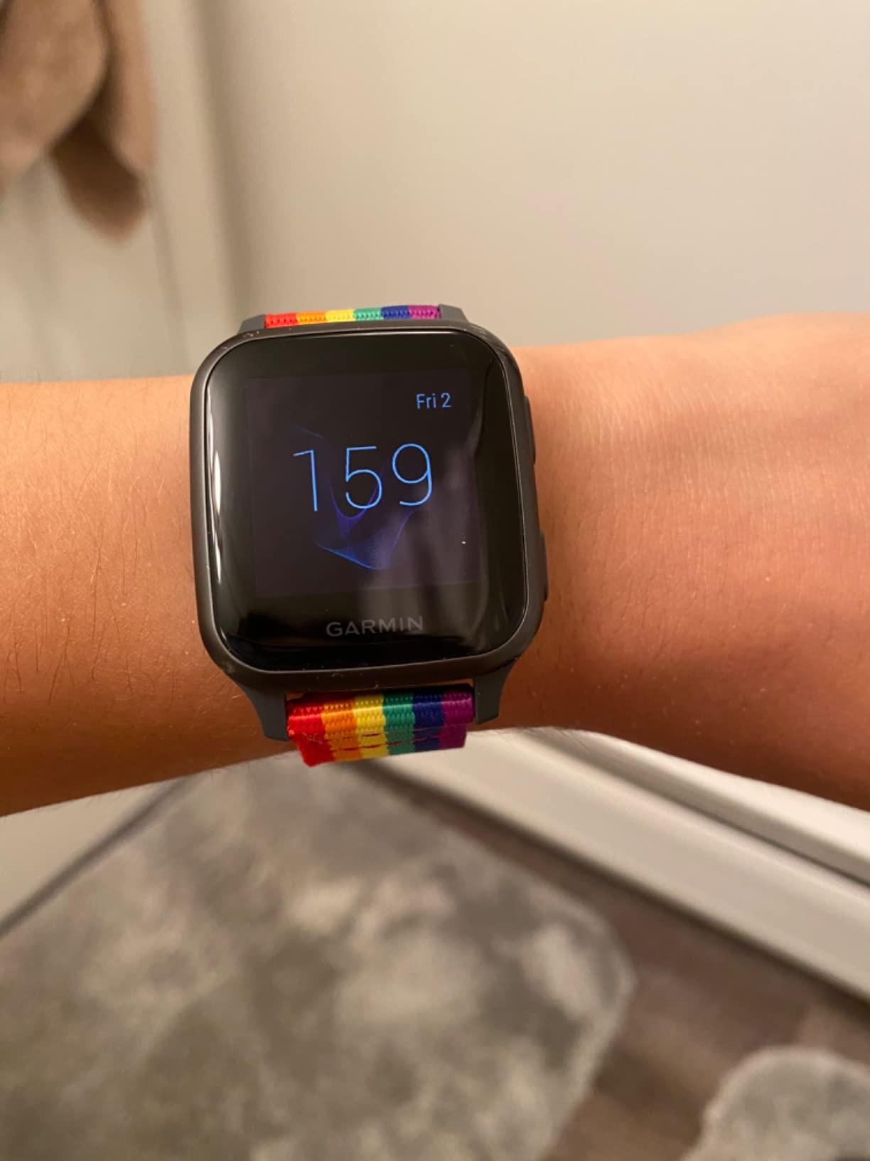 Garmin Venu Sq, GPS Smartwatch with Bright Touchscreen Display, Up to 6 Days of Battery Life, Slate (Renewed) customer photo 2