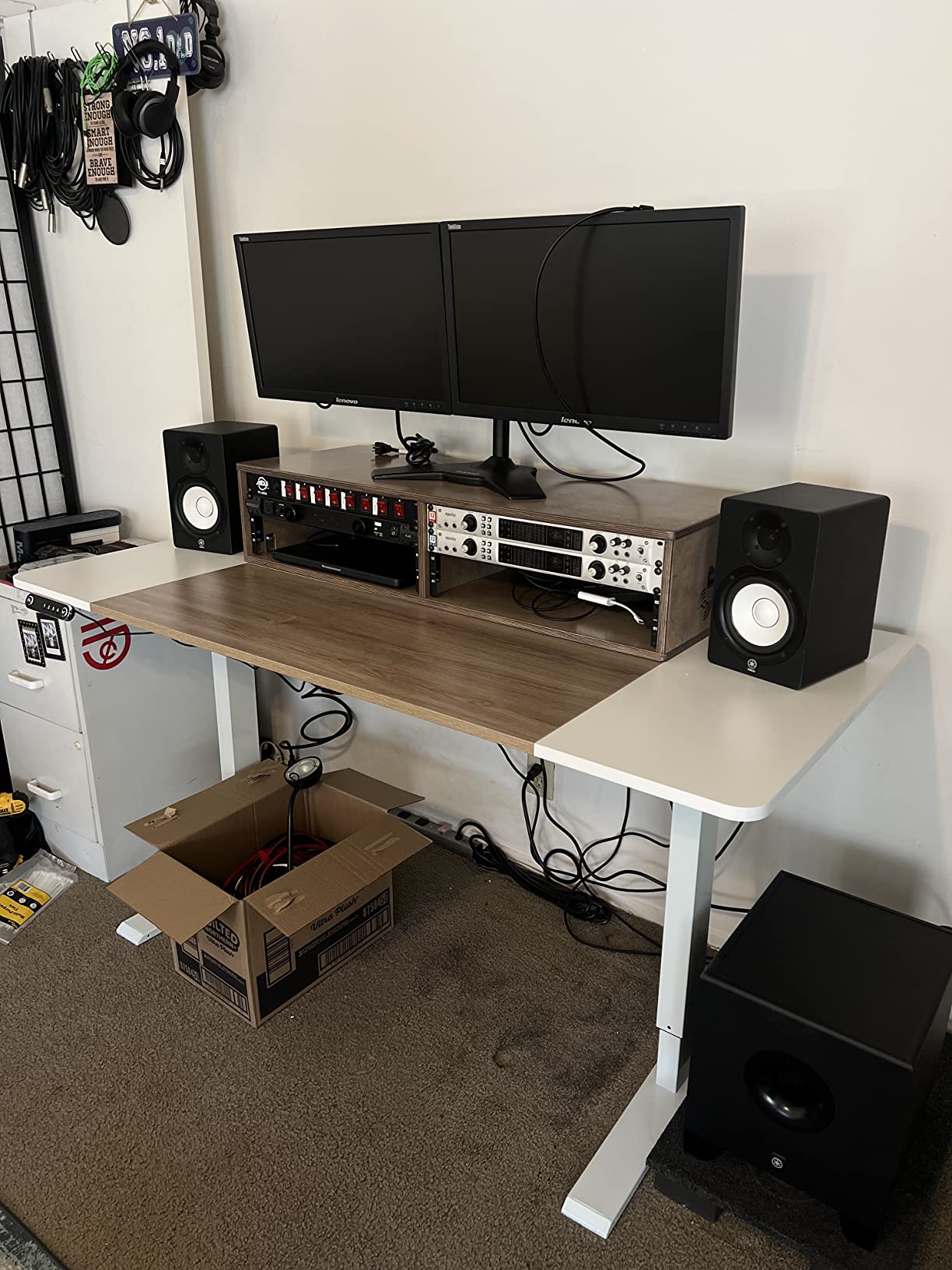 Sound Town DIY 2 x 4U Studio Rack with Baltic Birch Plywood, Weathered Brown for Recording Room, Home Studio (SDRK-D4B) customer photo 1