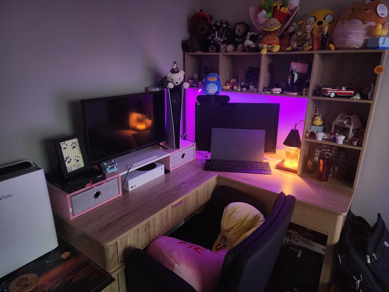 WESTREE Dual Monitor Stand Riser with Two Drawers, Extra Large Storage for 2 Monitors, Desktop Organizer Computer, Laptop, Screen, Printer, TV customer photo 1