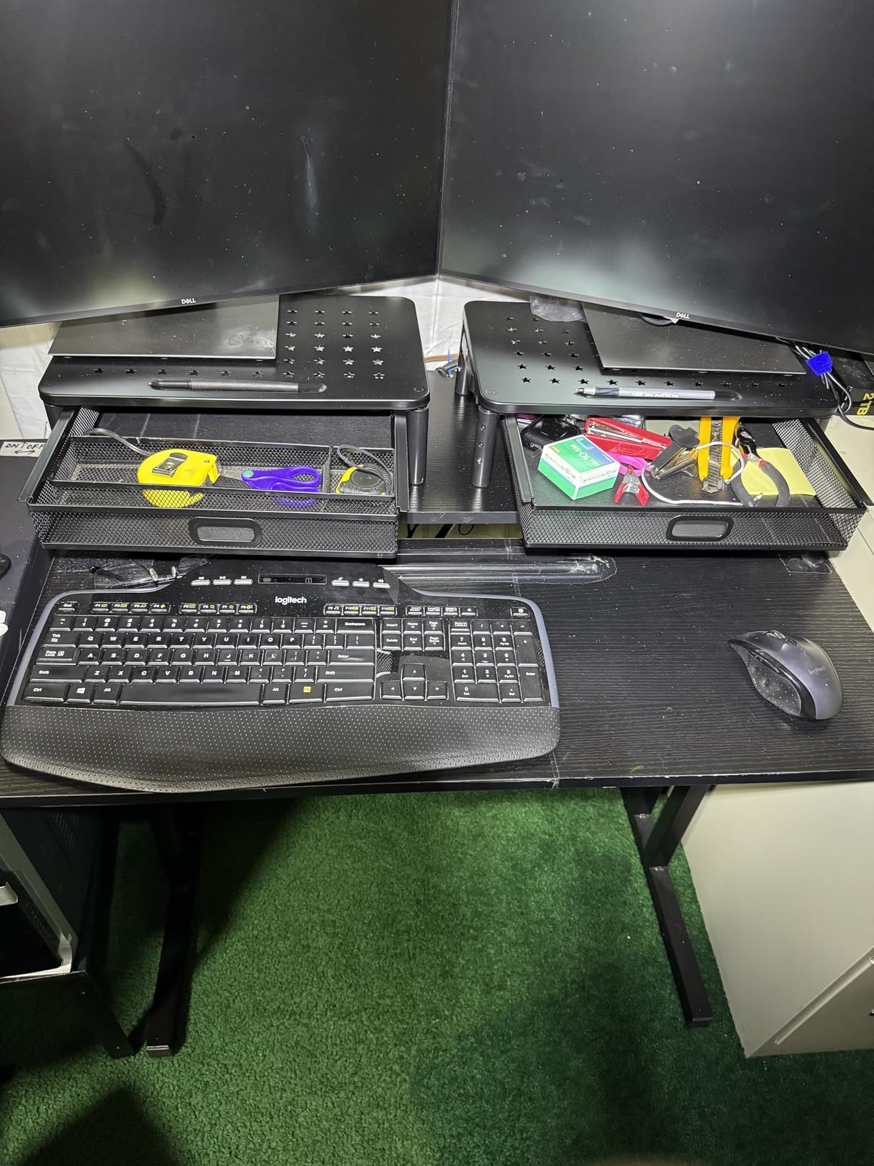 Zimilar 2 Pack Monitor Stand Riser with Metal Drawer, 3 Height Adjustable Monitor Riser with Phone Holder for Printer, Laptop, Premium Metal Computer Monitor Stand with Storage for 2 Monitors customer photo 1