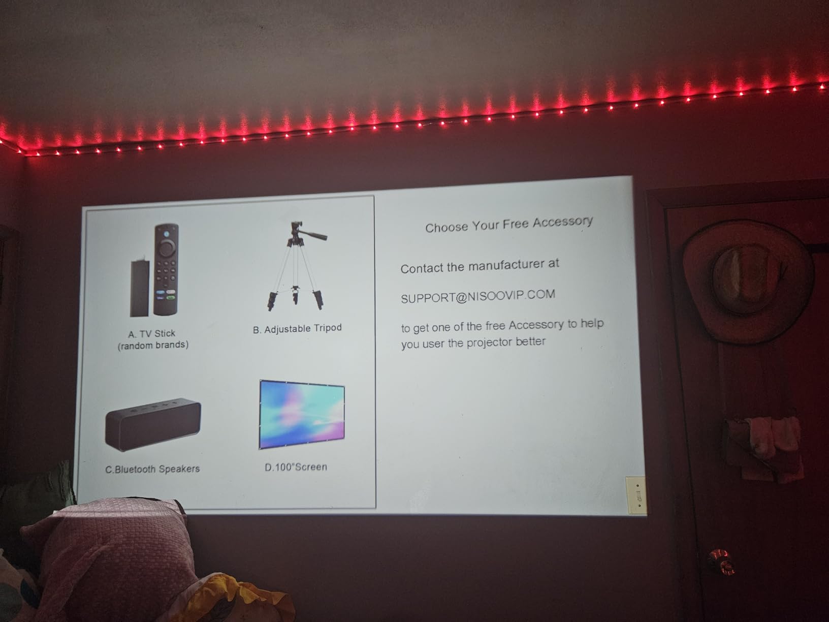 Mini Video Projector, 1080P Supported, Portable Outdoor Movie Projector, 176