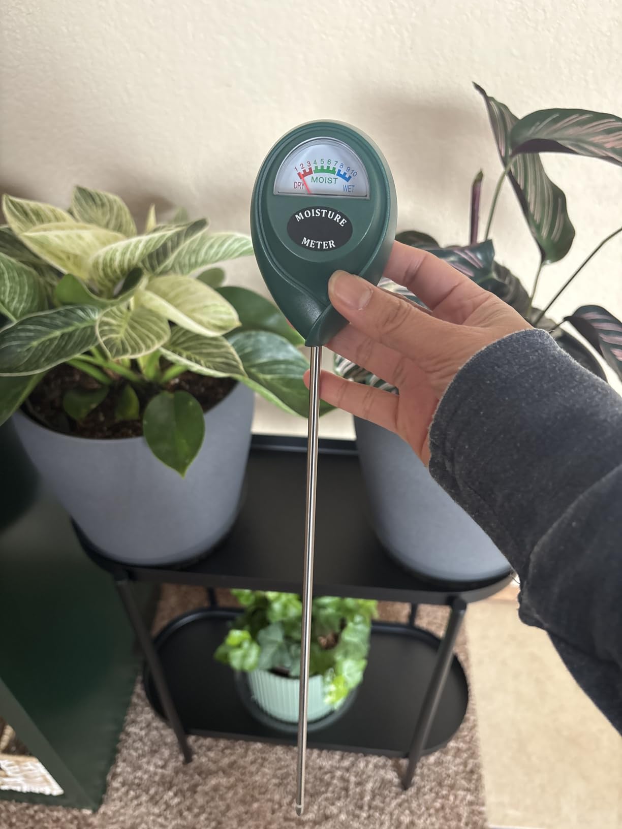 XLUX Long Probe Deep Use Soil Moisture Meter, Water Monitor Indicator Sensor, Hygrometer for Outdoor Indoor Large Pot Plants, Flower, Gardening, Farming customer photo 1