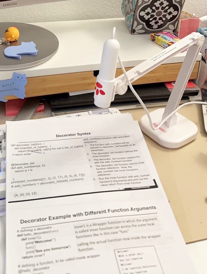 INSWAN INS-3 Detachable Handheld USB Document Camera - Flexible Multi-Angle, Perfect for Hands-on Teaching & 3D Object Demo, Mic, LED, Auto Focus, Compatible with Windows/Mac/iPad/Chromebook, White customer photo 2