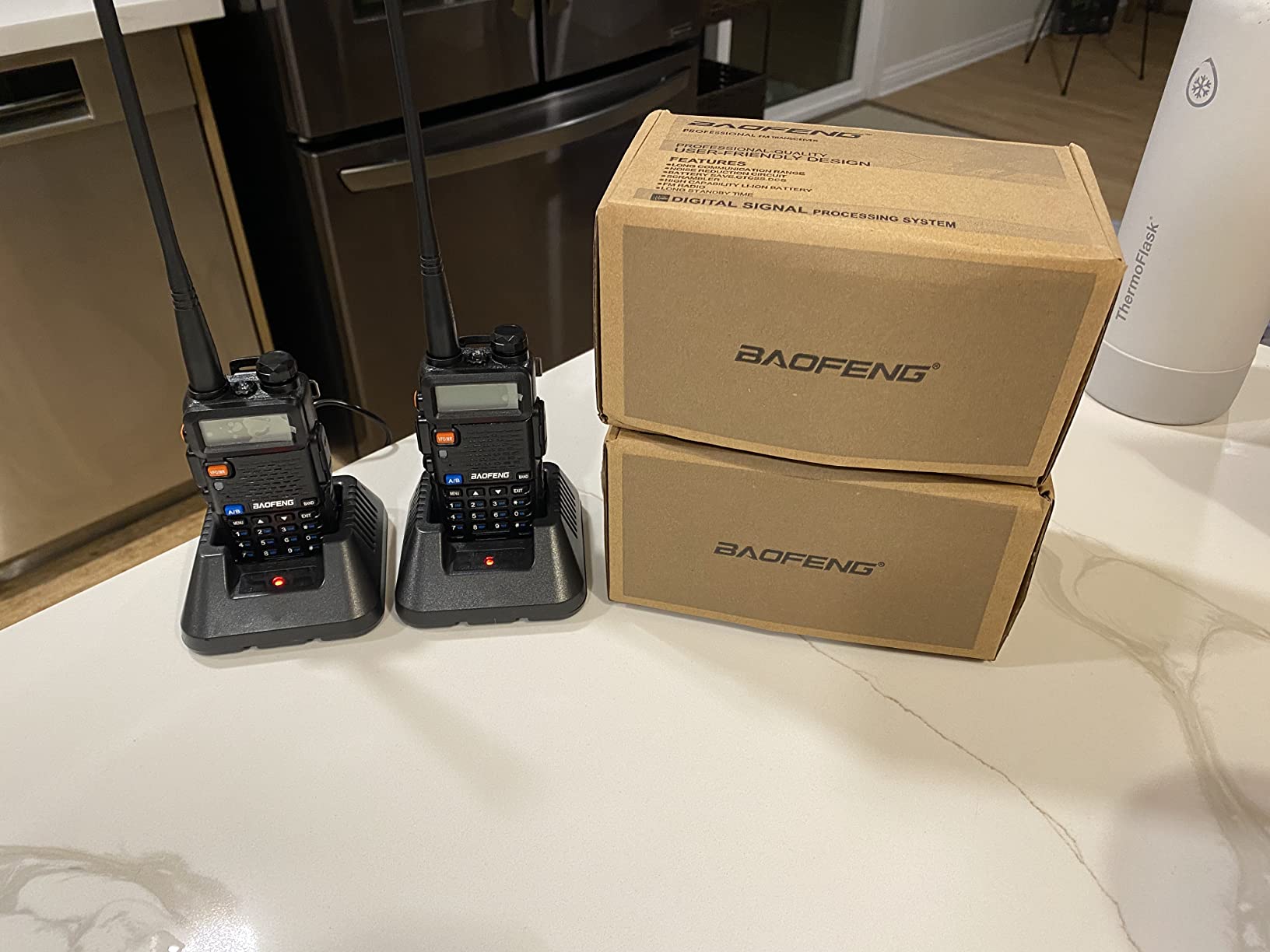 BAOFENG Radio Ham Radio UV-5R Long Range UV5R Dual Band VHF UHF Rechargeable Walkie Talkies for Adults Handheld Two Way Radio with Earpiece AR-771 Full Kit for Camping Hunting Survival Gear,2Pack customer photo 2