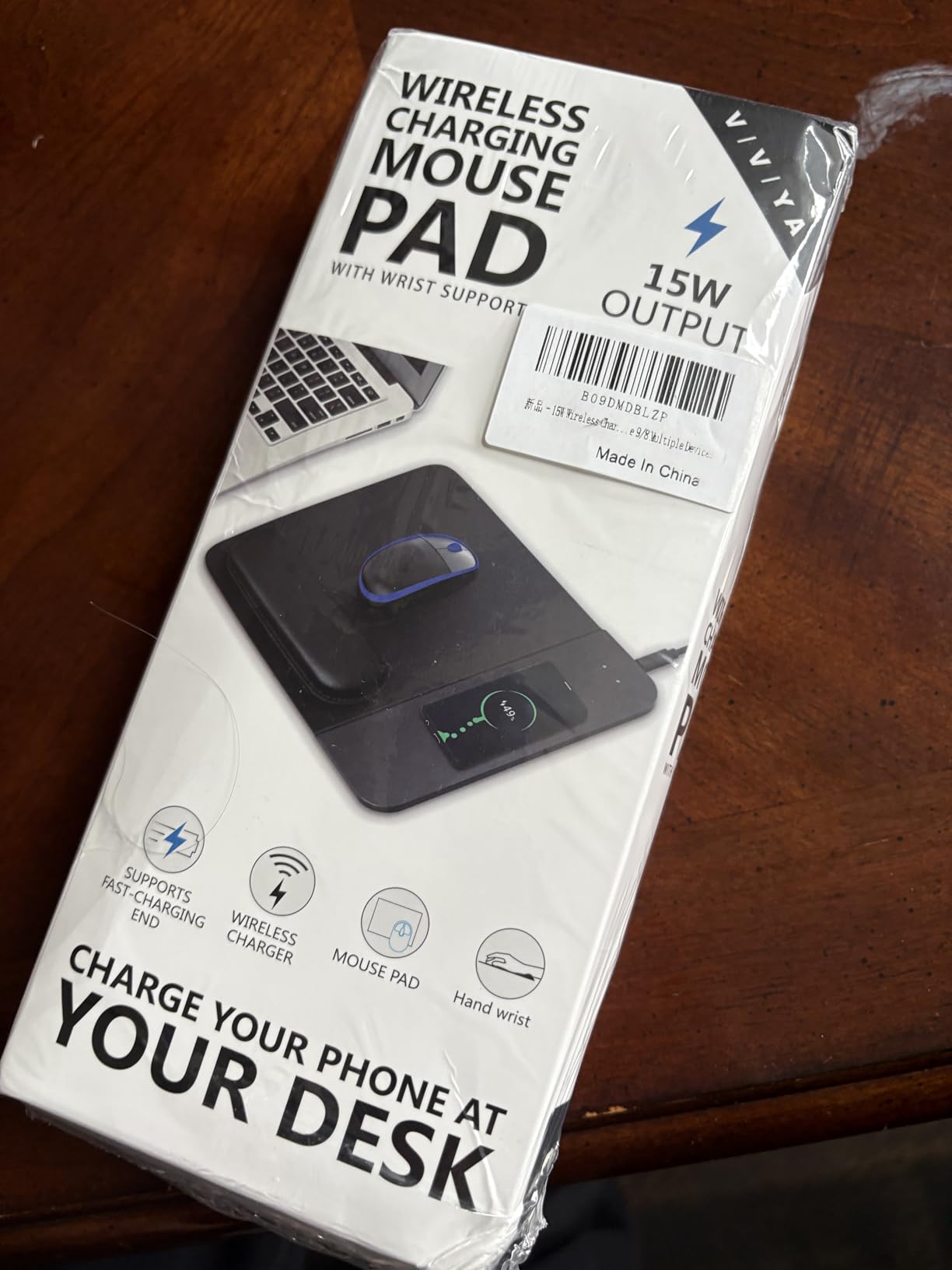 15W Wireless Charging Mouse Pad with Wrist Support, Fast Qi Wireless Charger Mouse Mat for iPhone 16/15/14/13/12/12 Pro/11/11Pro/XR/Xs/X, Samsung Galaxy S10/S9/S8 Plus Note 9/8 Multiple Devices customer photo 2