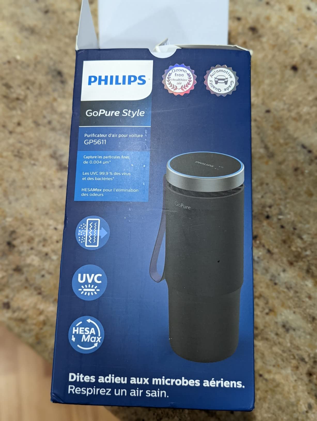 Philips GoPure GP5611 Small Portable HEPA Air Purifier with LED UVC Purification, for Car, Truck, RV/Camper, Reducing Allergens, Bad Smells, Smoke, Pet Odors, Bacteria, Viruses, Black customer photo 1