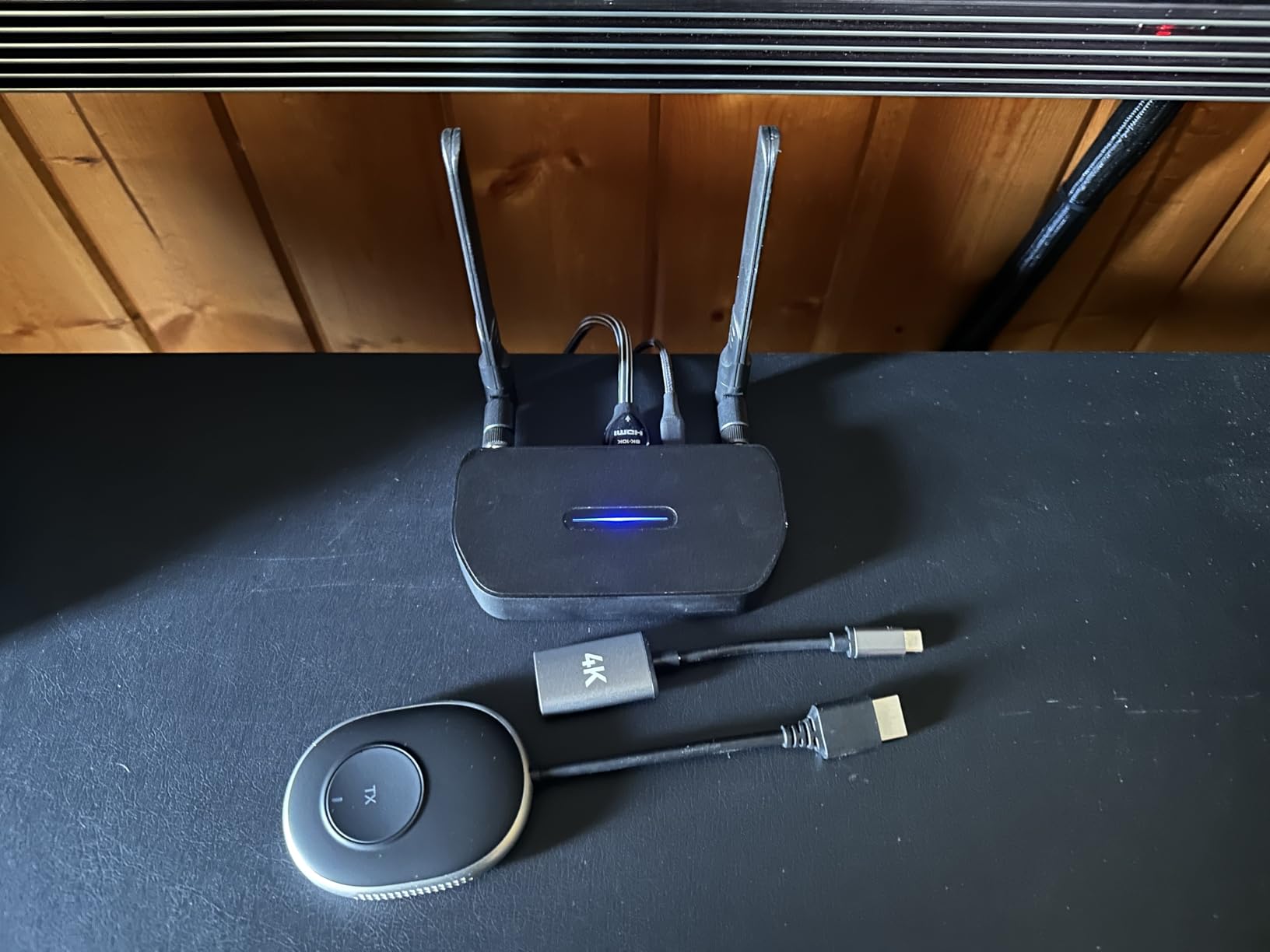 Wireless HDMI Transmitter and Receiver 4K Kit, Full HD 4K Wireless Presentation Equipment HDMI Adapter, Plug and Play Streaming Media. Laptop, Dongle, PC, Smart Phone to HDTV/Projector 165FT/50M customer photo 2