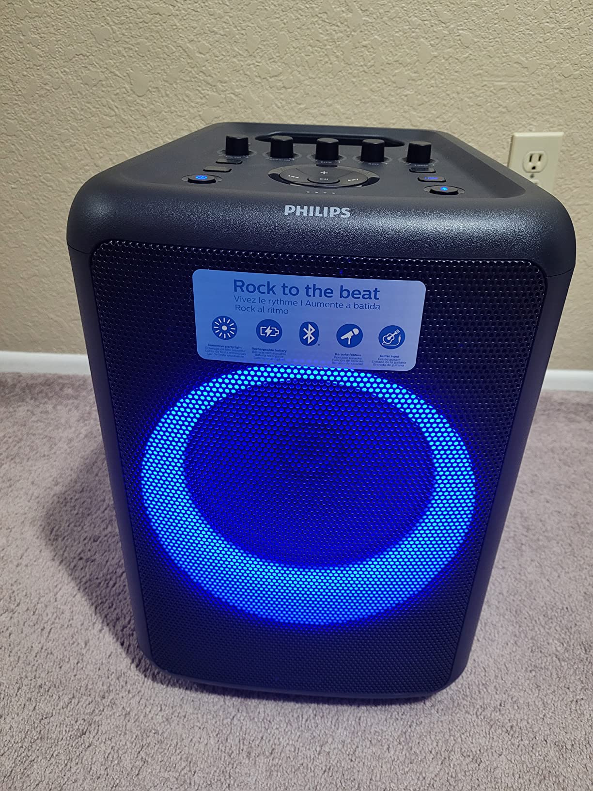 Philips X5206 Bluetooth Party Speaker - 14 Hours Play Time, Deep Bass, Party Lights, Karaoke Effects, Mic & Guitar Input, 80W Max Power customer photo 2