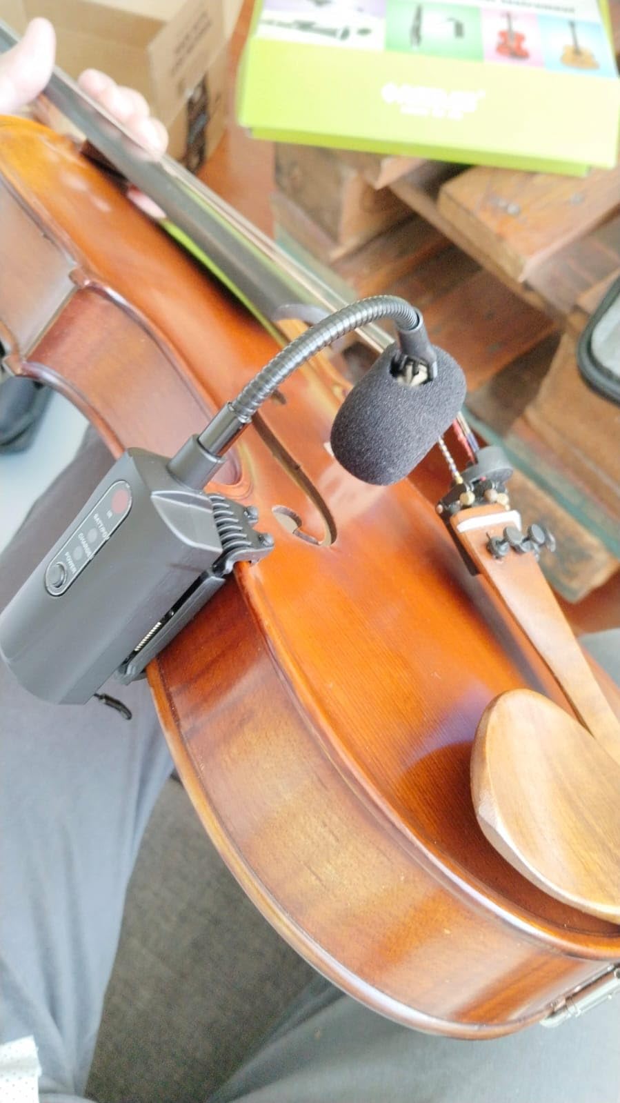 VT-5 Violin Microphone Wireless UHF Gooseneck Pick Up Instrument Clip-on Mic Receiver and Transmitter System for Violin customer photo 1
