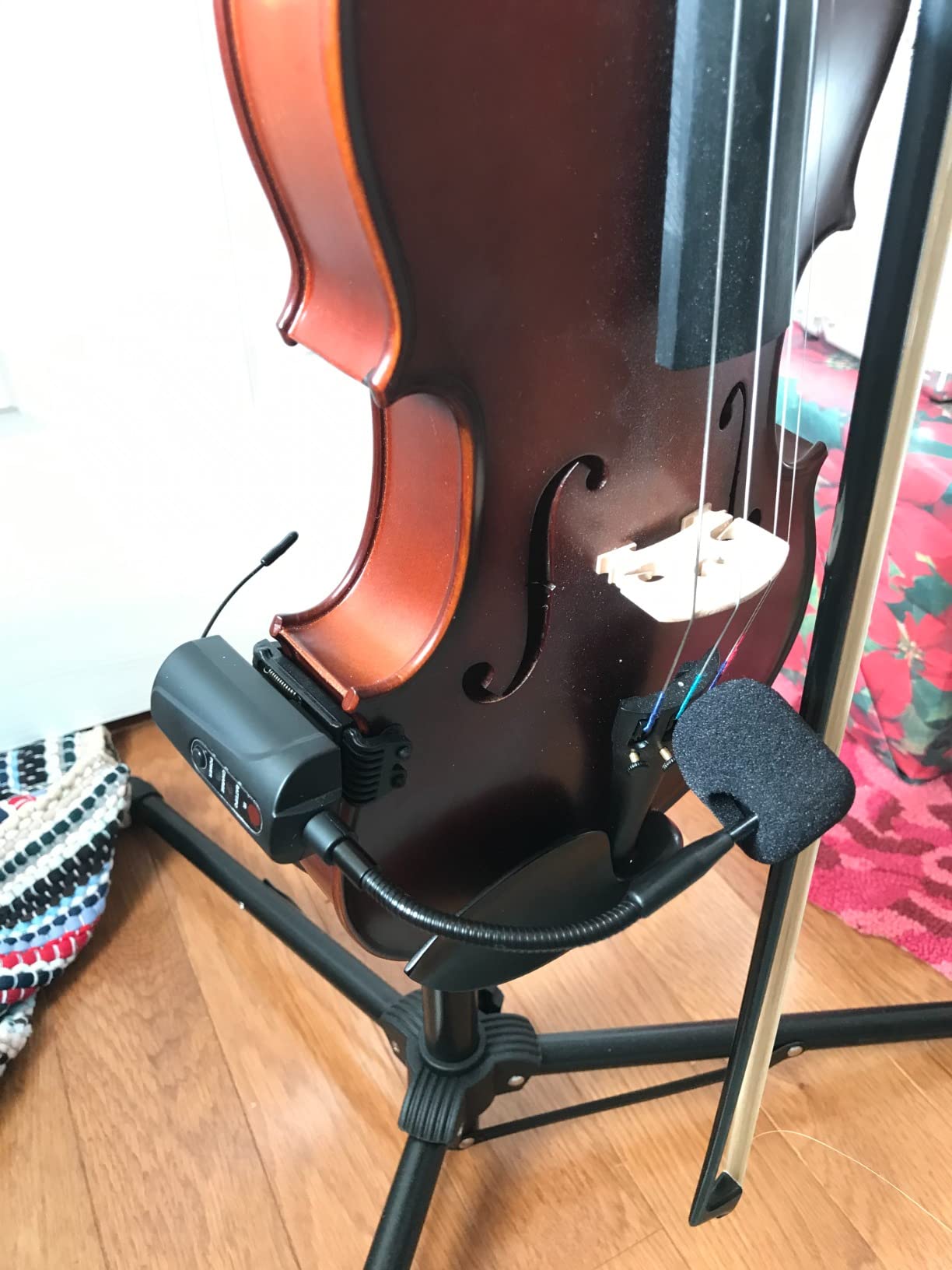 VT-5 Violin Microphone Wireless UHF Gooseneck Pick Up Instrument Clip-on Mic Receiver and Transmitter System for Violin customer photo 2