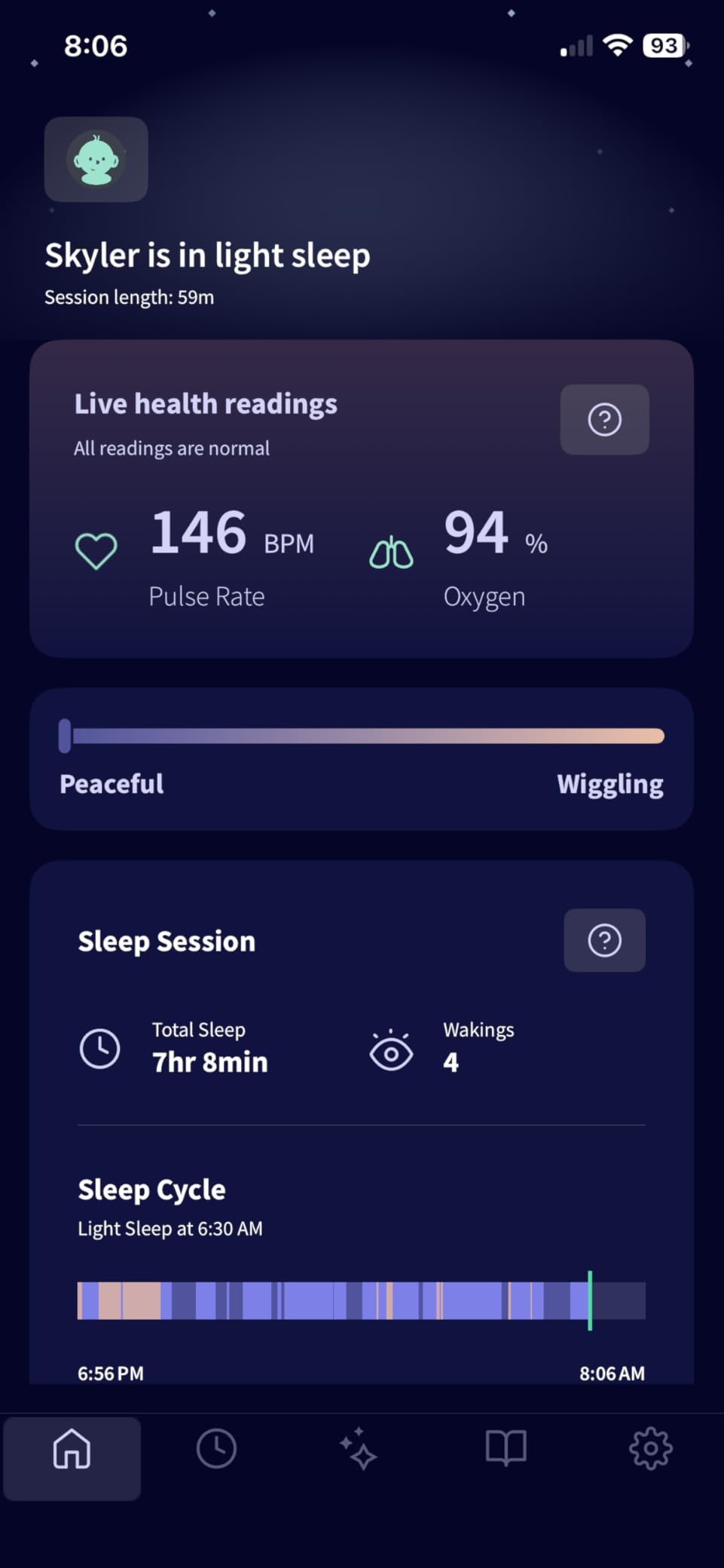 Owlet Dream Sock - Smart Baby Monitor View Heart Rate and Average Oxygen O2 as Sleep Quality Indicators. Wakings, Movement, and Sleep State. Digital Sleep Coach and Sleep Assist Prompts - Mint customer photo 1
