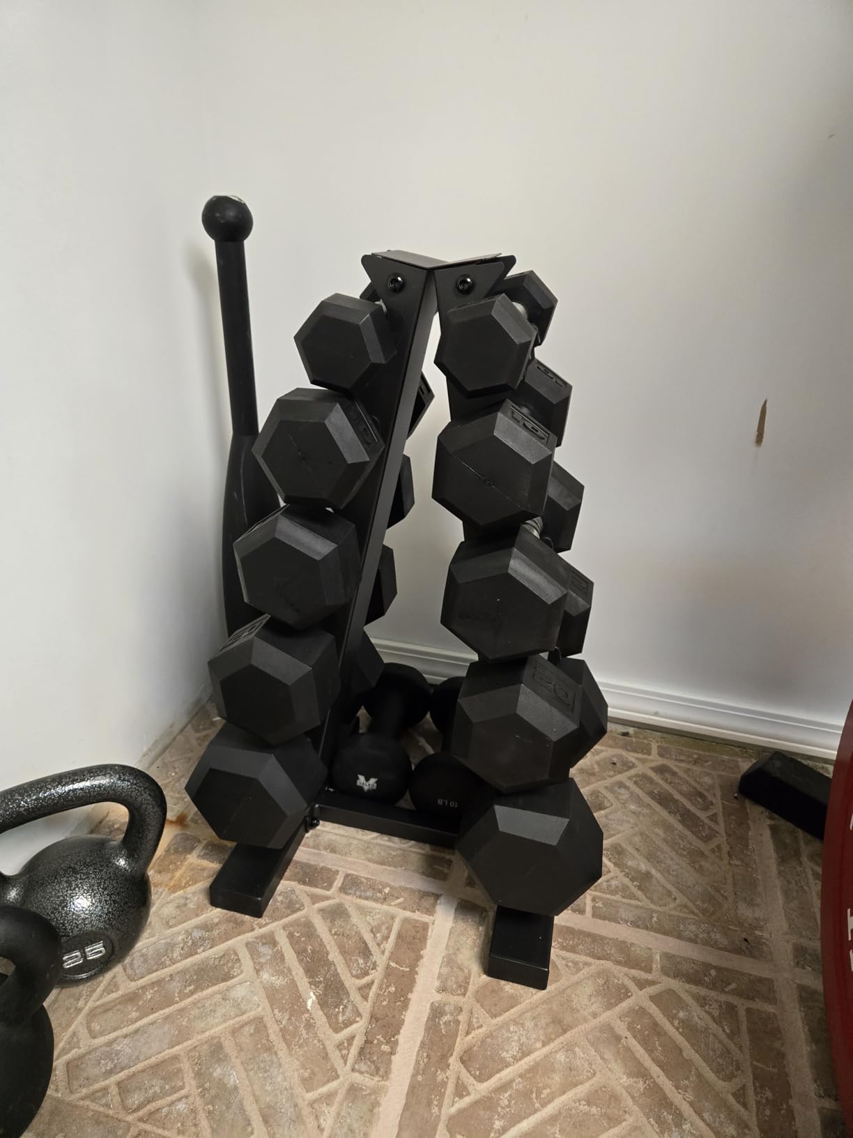 CAP Barbell Rubber Coated Dumbbell Weight Set with Vertical Rack | 100 lb, 150 lb, and 210 lb Options customer photo 1