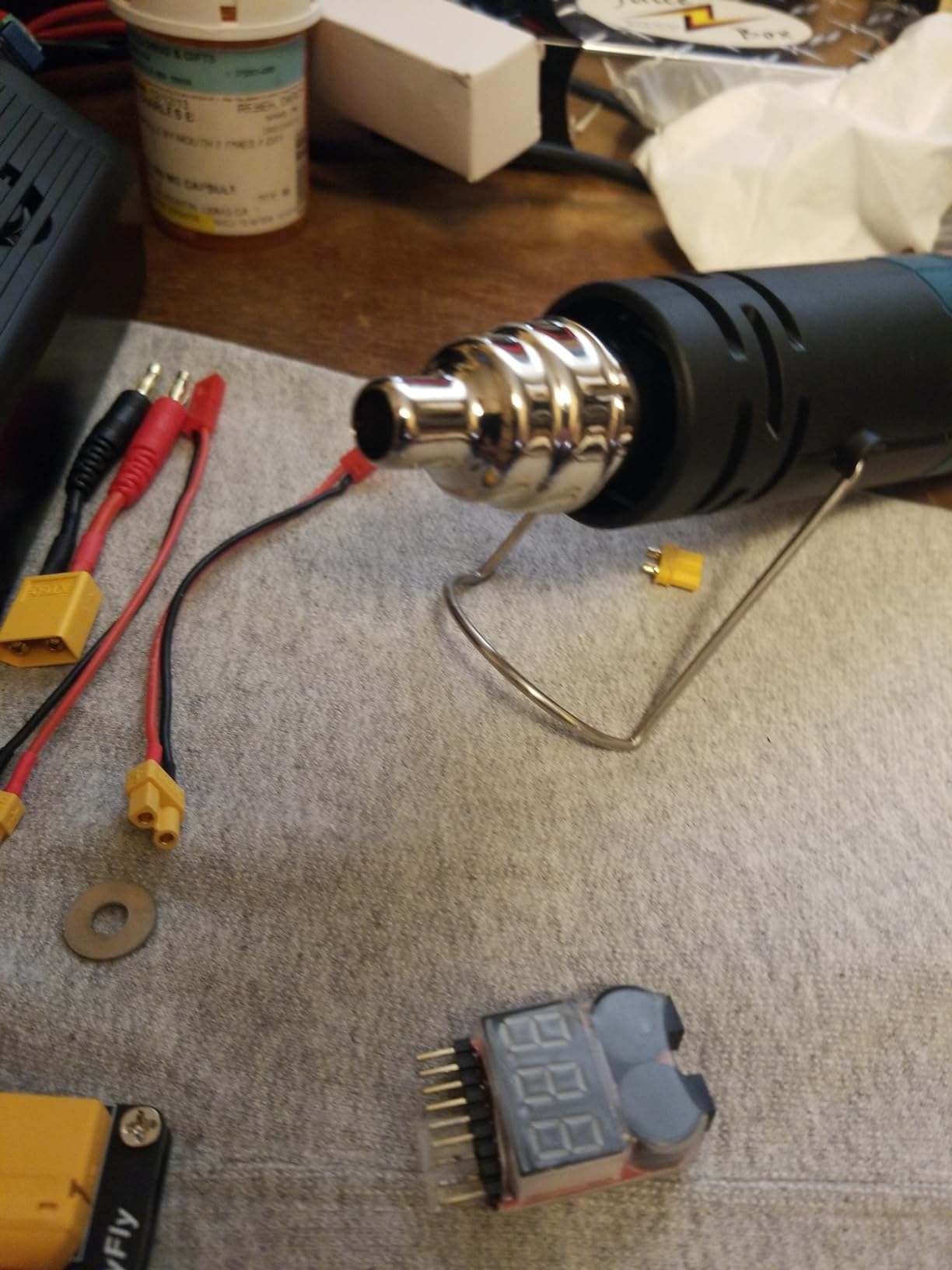 PRULDE Mini Heat Gun 2-Temp 480°F-850°F (250°C-450°C) Hot Air Gun Tool with 6.56Ft UL Cord & Reflector Nozzle for Crafting, Shrink Tubing, Vinyl Wrap, Candle Making, Embossing, Epoxy Resin customer photo 1
