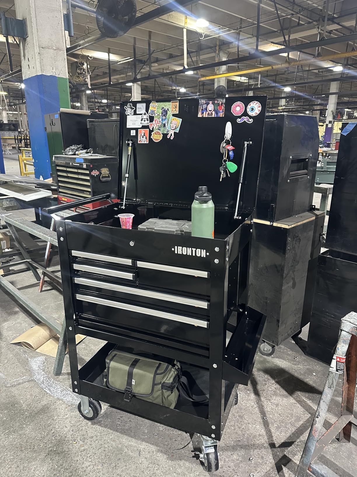 Ironton Mobile Tool Chest, Slide Top Tool Cart Made of Rust-Resistant Powder-Coat Finish, Mobile with Fully Opening Lid, Four Locking Drawers, Rolling Tool Carts Tool Cart with Drawers customer photo 1