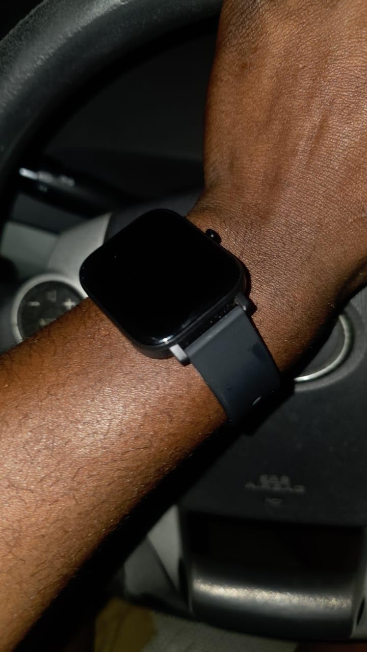 Smart Watch for Men Women Compatible with iPhone Samsung Android Phone 1.69 inch Full Touch Screen IP68 Waterproof Bluetooh Fitness Tracker Heart Rate/Sleep Monitor (Black) customer photo 1