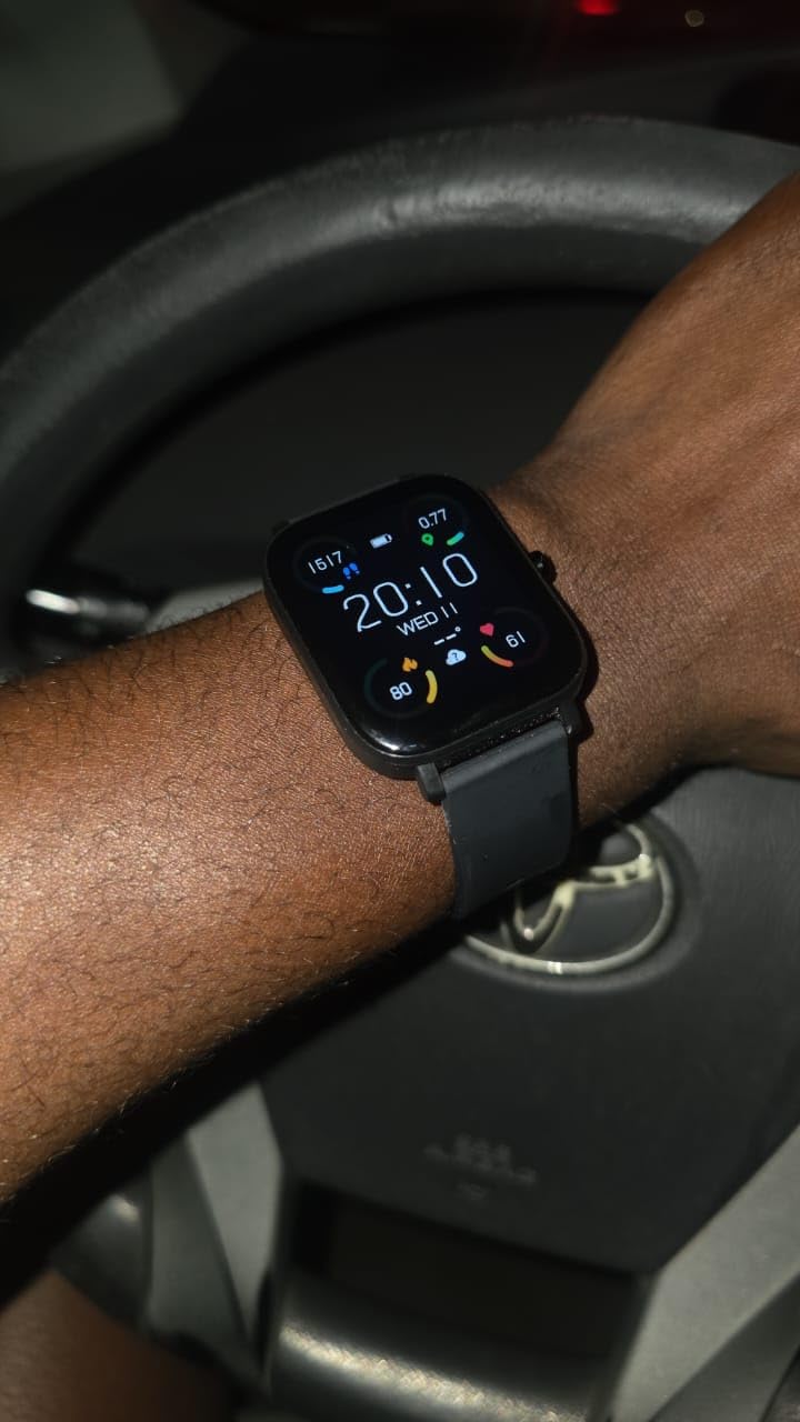 Smart Watch for Men Women Compatible with iPhone Samsung Android Phone 1.69 inch Full Touch Screen IP68 Waterproof Bluetooh Fitness Tracker Heart Rate/Sleep Monitor (Black) customer photo 2