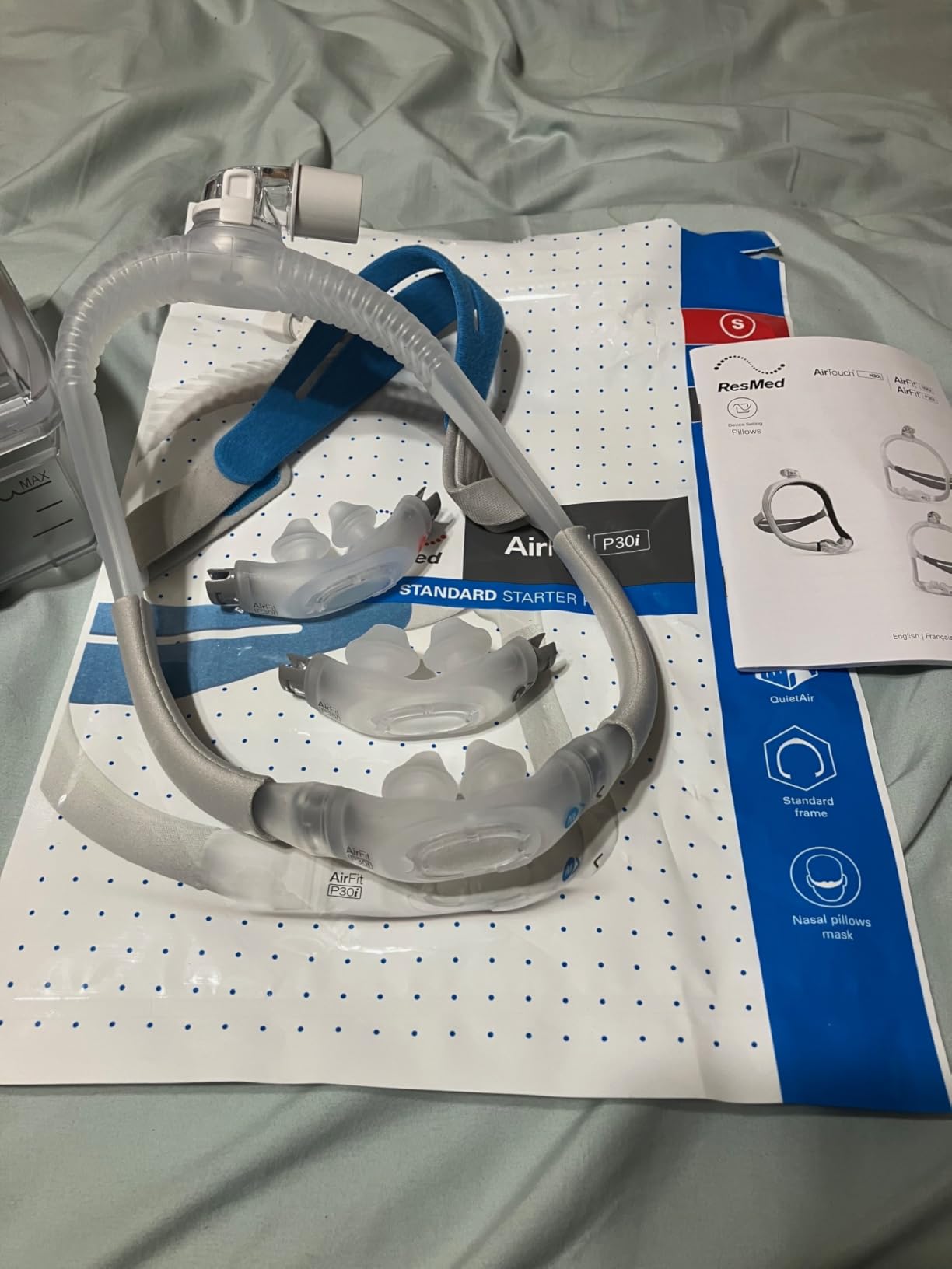 Resmed AirFit P30i Standard Frame System - Replacement CPAP Frame System with Nasal Pillows Cushion - Headgear Not Included - Medium customer photo 2