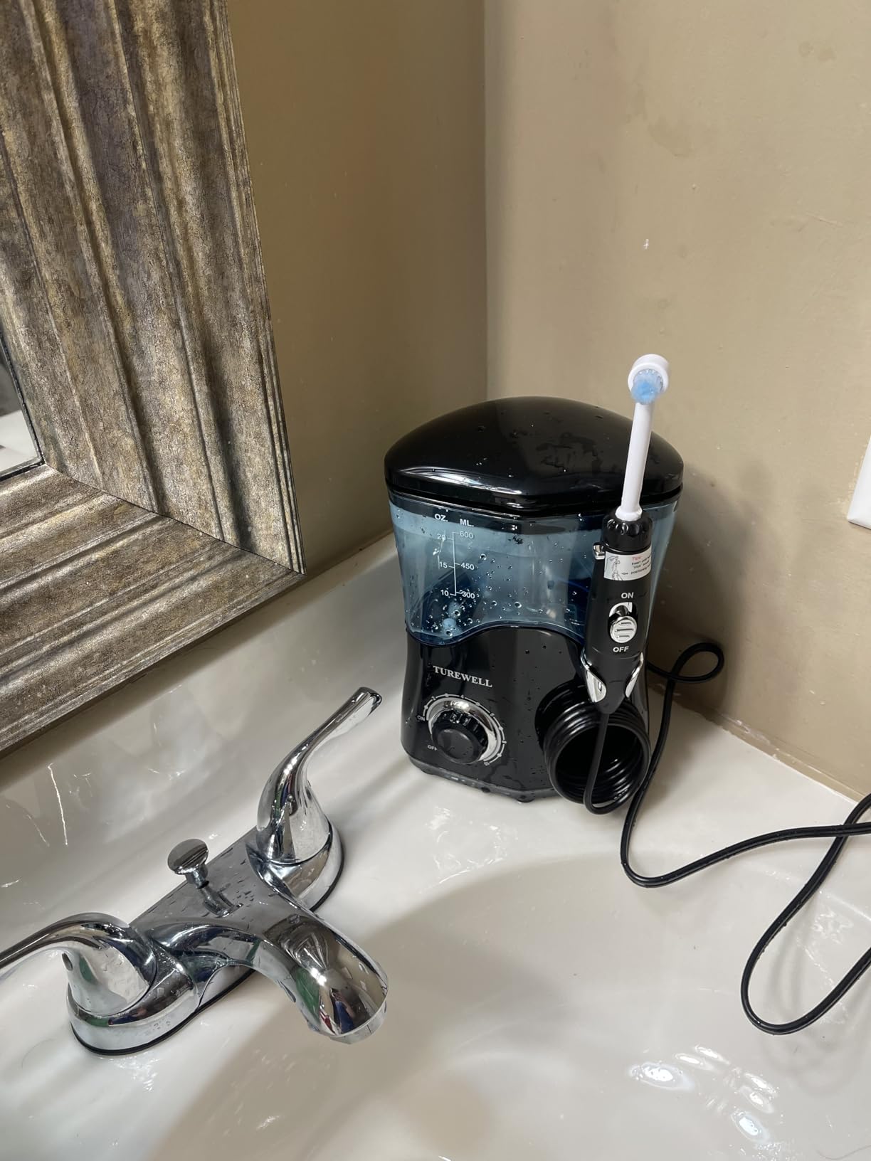 TUREWELL FC162 Water Dental Flosser for Teeth/Braces,10 Pressure Levels, 8 Water Jet Tips for Family, 600ML Electric Water Dental Oral Irrigator for Teeth Clean (White) customer photo 1
