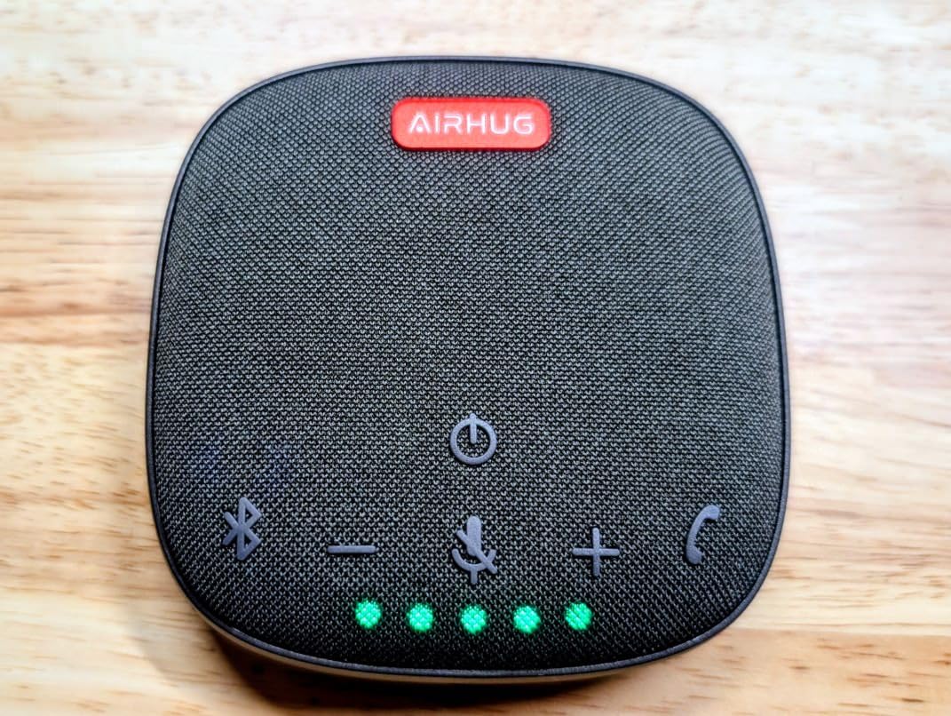 AIRHUG Conference Speaker and Microphone, Bluetooth Speakerphone with 360° Voice Pickup, Advanced Noise Reduction, USB-C Plug & Play, Compatible with Zoom and MS Team customer photo 1
