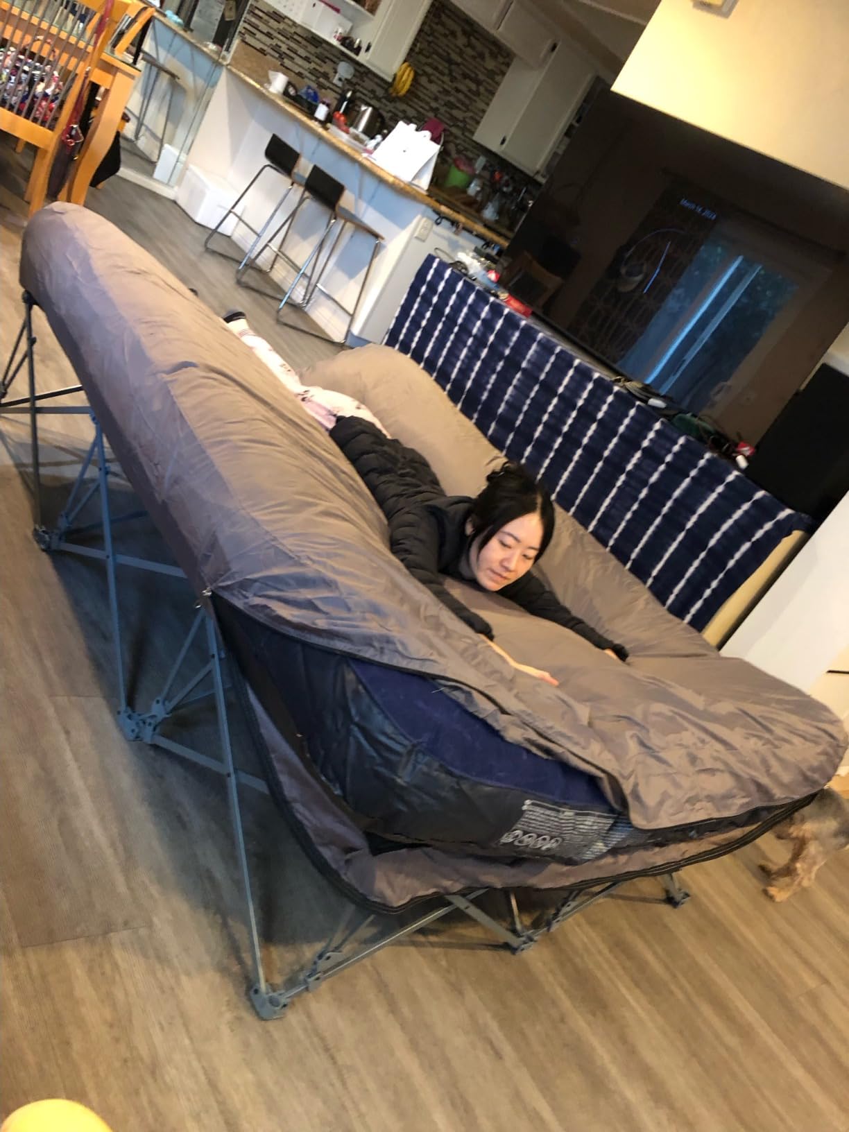 KAMPKEEPER Camping Cot, Camping Cots for Adults, Folding Camping Cot with Inflatable Air Mattress and Carry Bag, for Outdoor Travel Camp Beach Vacation customer photo 1