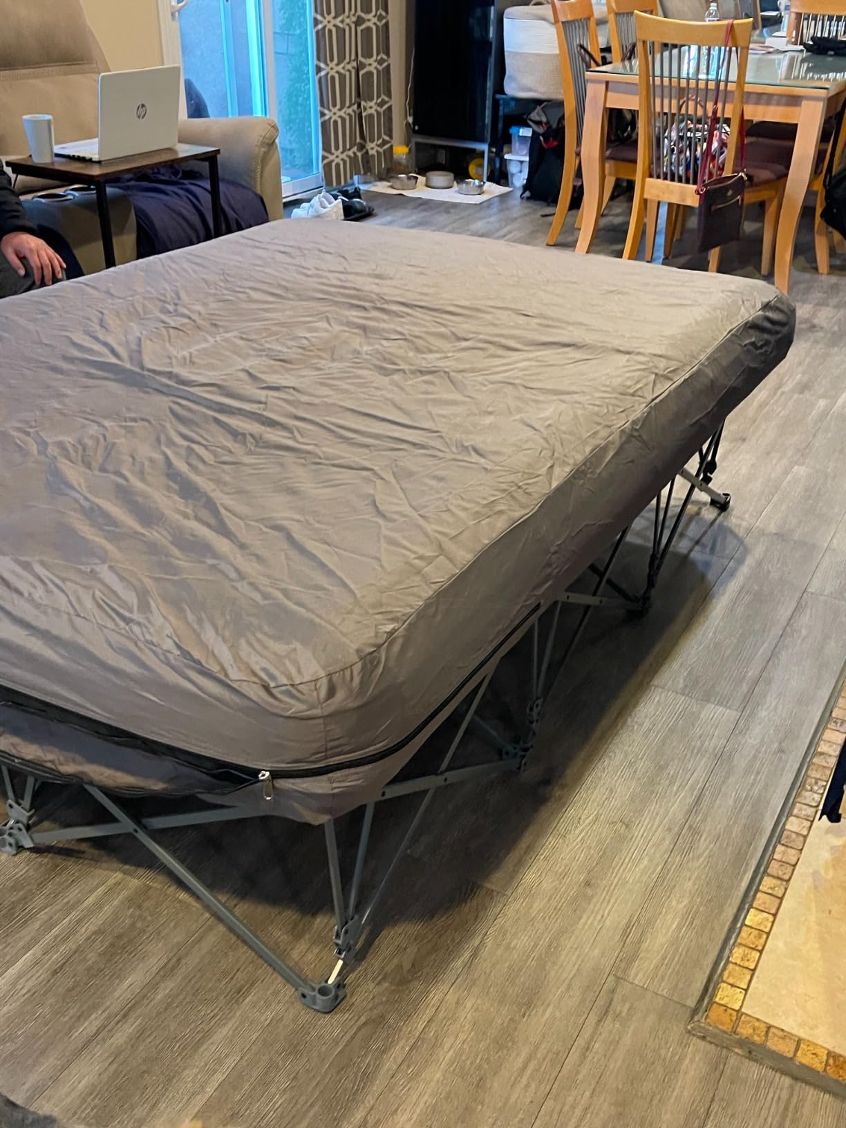 KAMPKEEPER Camping Cot, Camping Cots for Adults, Folding Camping Cot with Inflatable Air Mattress and Carry Bag, for Outdoor Travel Camp Beach Vacation customer photo 2