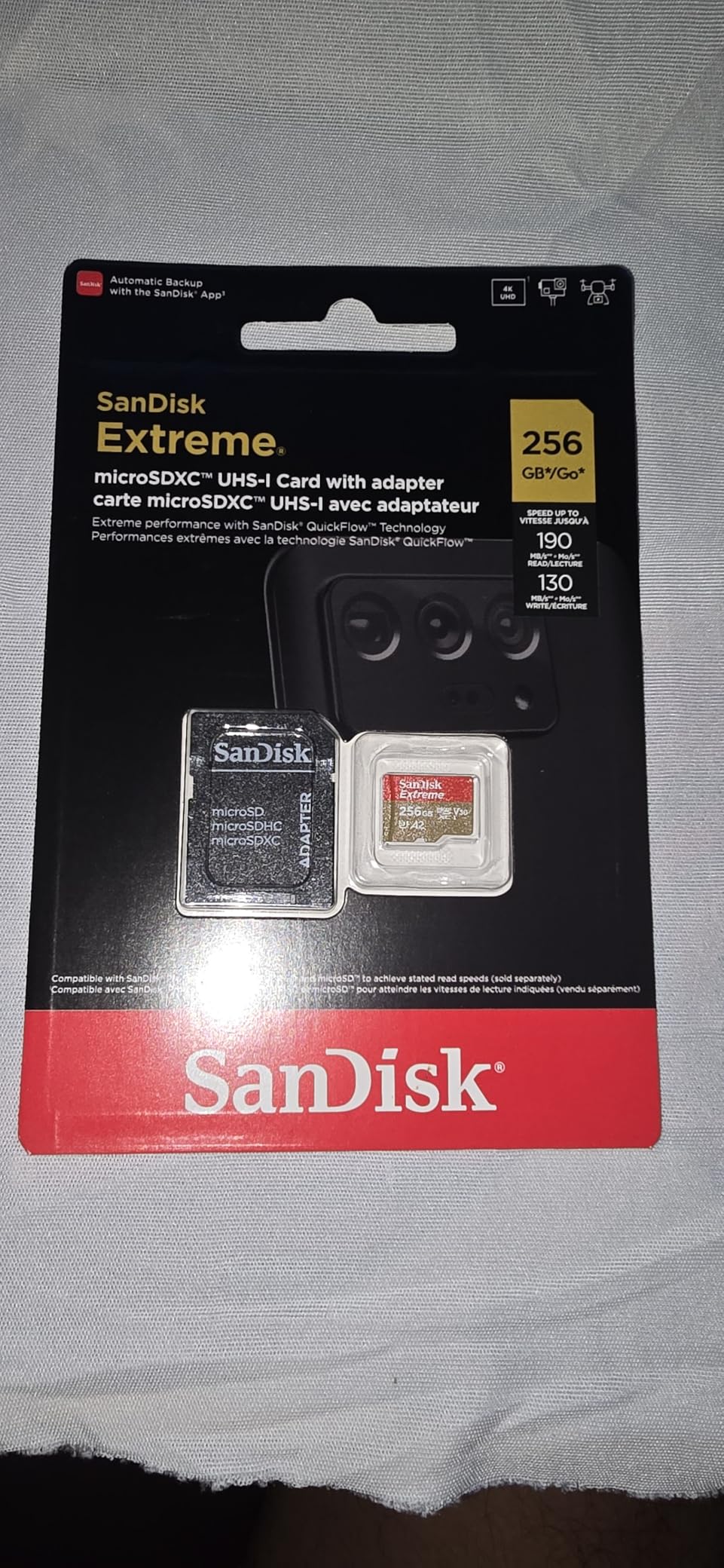 SANDISK 256GB Extreme microSDXC UHS-I Memory Card with Adapter - C10, U3, V30, 4K, 5K, A2, Micro SD Card - SDSQXAV-256G-GN6MA customer photo 1