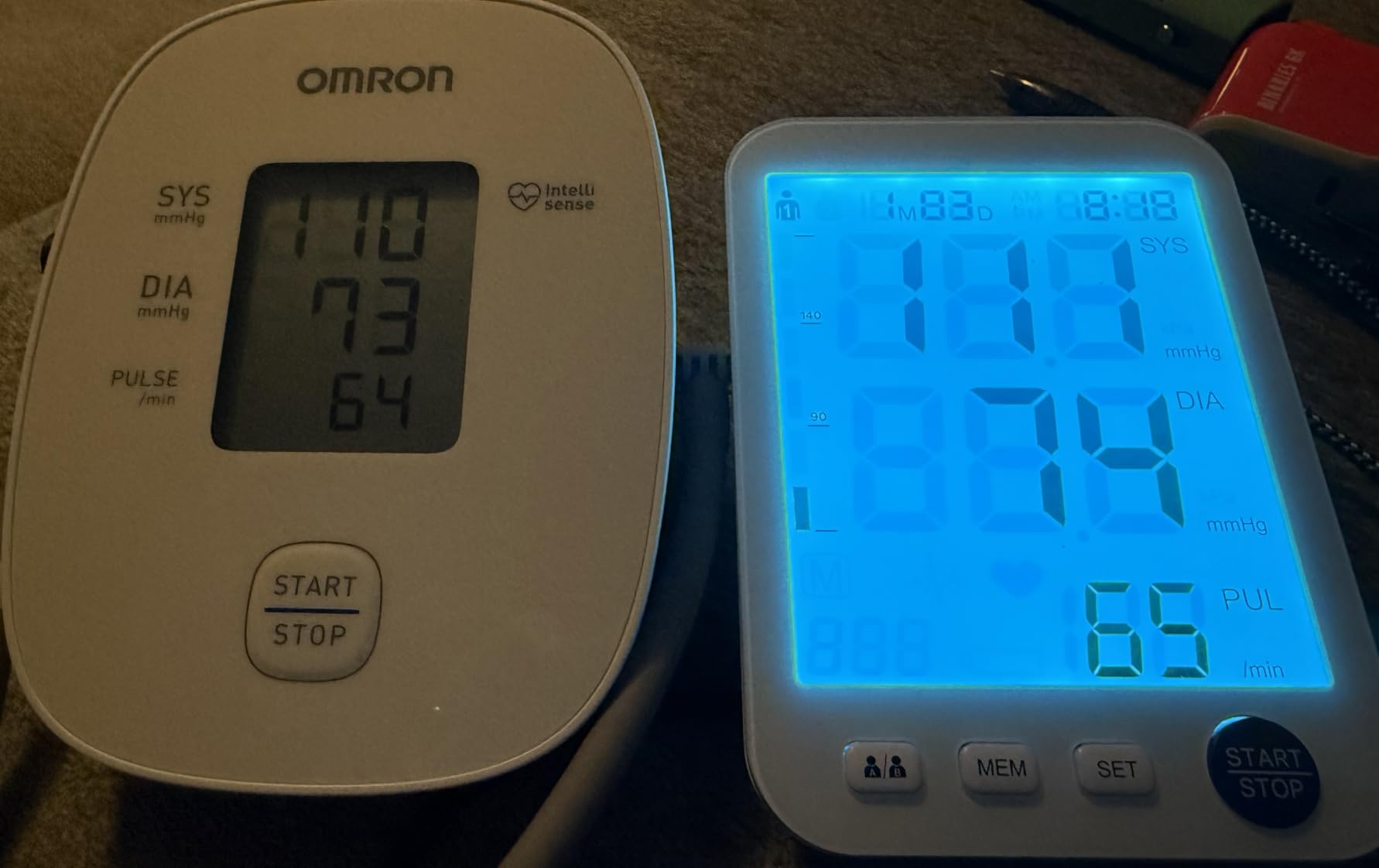 Blood Pressure Monitor-Automatic Blood Pressure Machine XL Cuff for Big Arms 13-21in-Medium/Large Cuff 9in-17in Extra Large Backlit LCD Two User 1000 Mem (Blue) customer photo 2