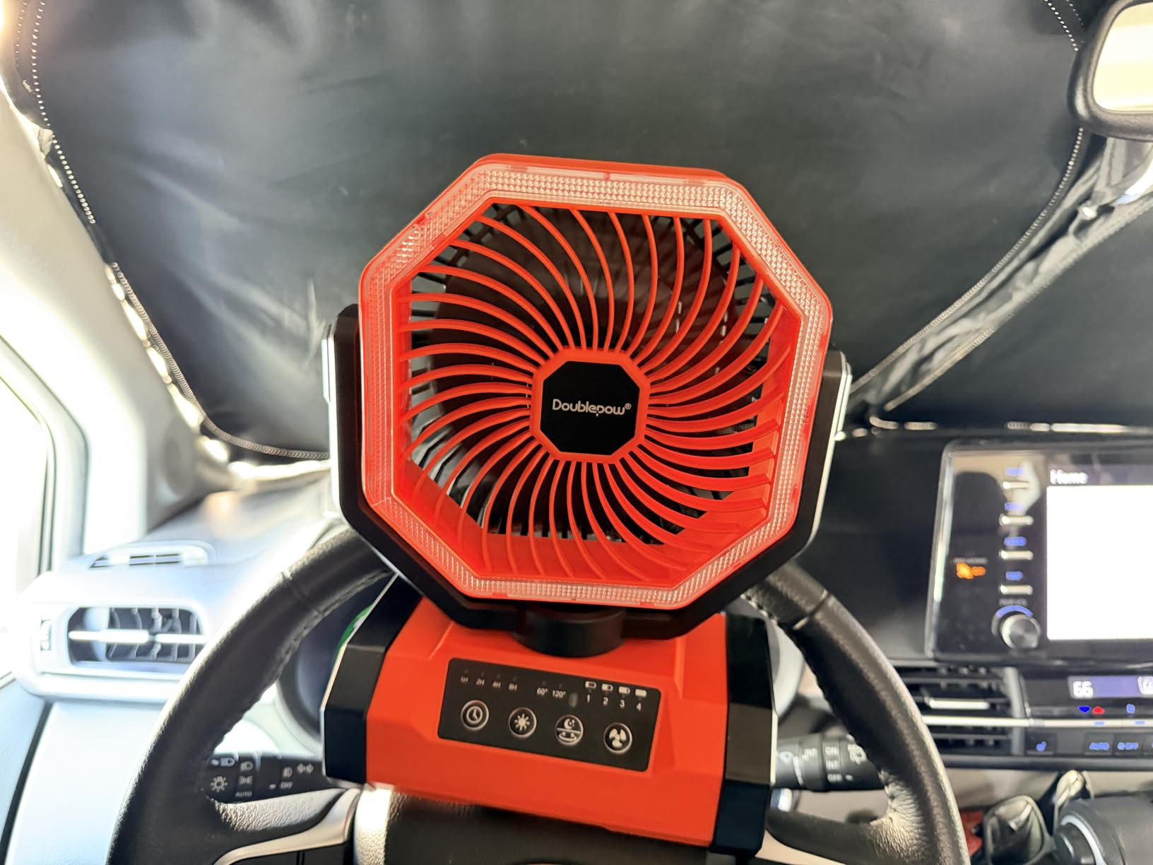 Camping LED Fan with Light,20000mAh Rechargeable Battery Powered Outdoor Tent Fan with Light and Hook, 4 Speed, Personal USB Desk Fan for Camping, Fishing, Power Outage, Hurricane, Worksite customer photo 1