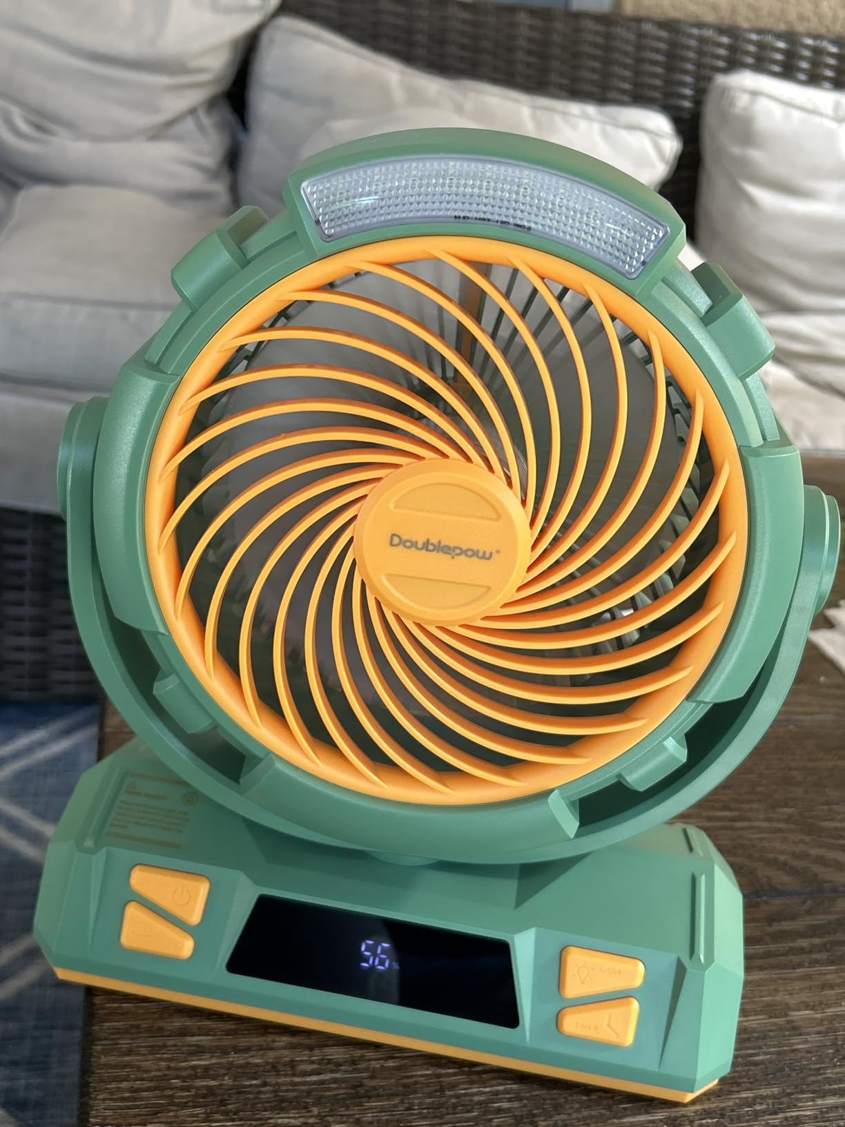 Camping LED Fan with Light,20000mAh Rechargeable Battery Powered Outdoor Tent Fan with Light and Hook, 4 Speed, Personal USB Desk Fan for Camping, Fishing, Power Outage, Hurricane, Worksite customer photo 2